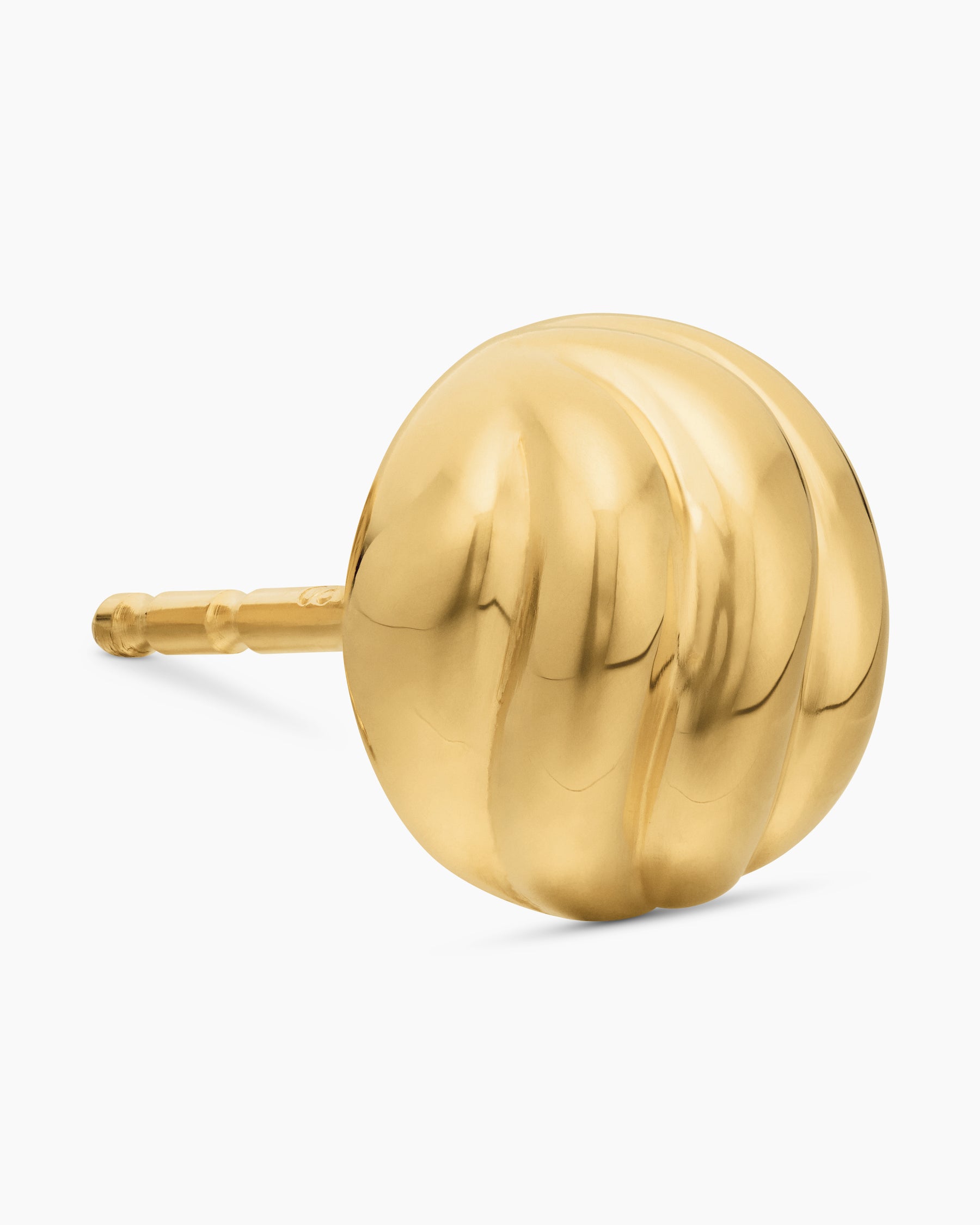 Sculpted Cable Stud Earrings in 18K Yellow Gold, 8mm - Image 4