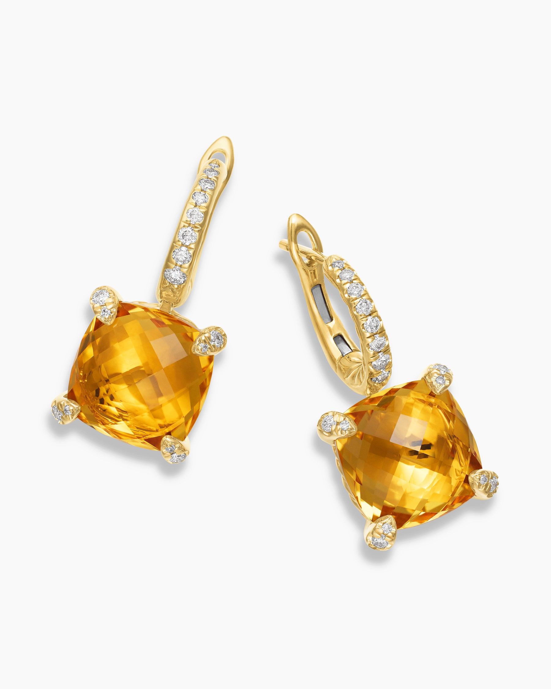 Chatelaine Drop Earrings in 18K Yellow Gold with Citrine and Diamonds, 11mm - Image 5