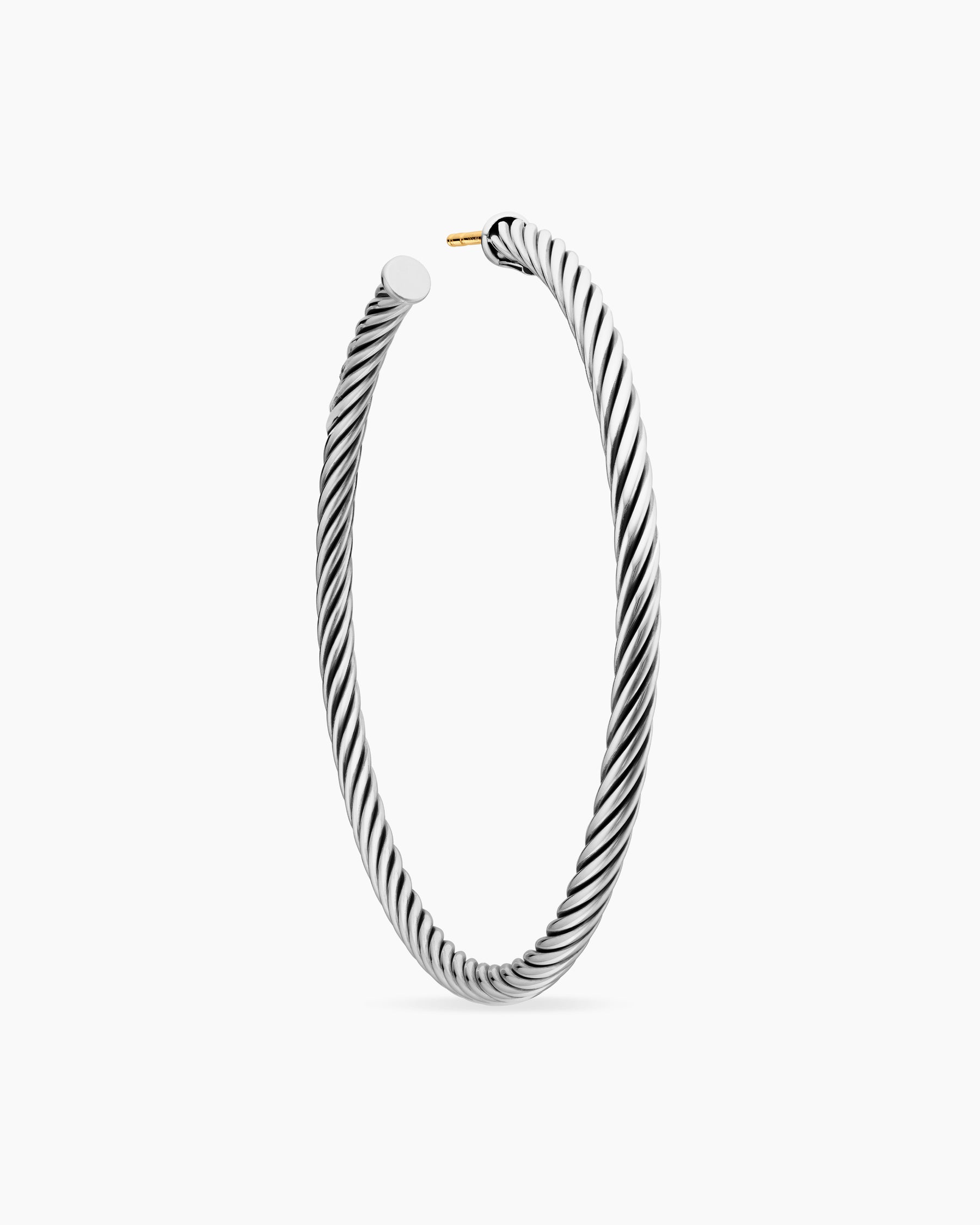 Cable Hoop Earrings in Sterling Silver, 2in - Image 5