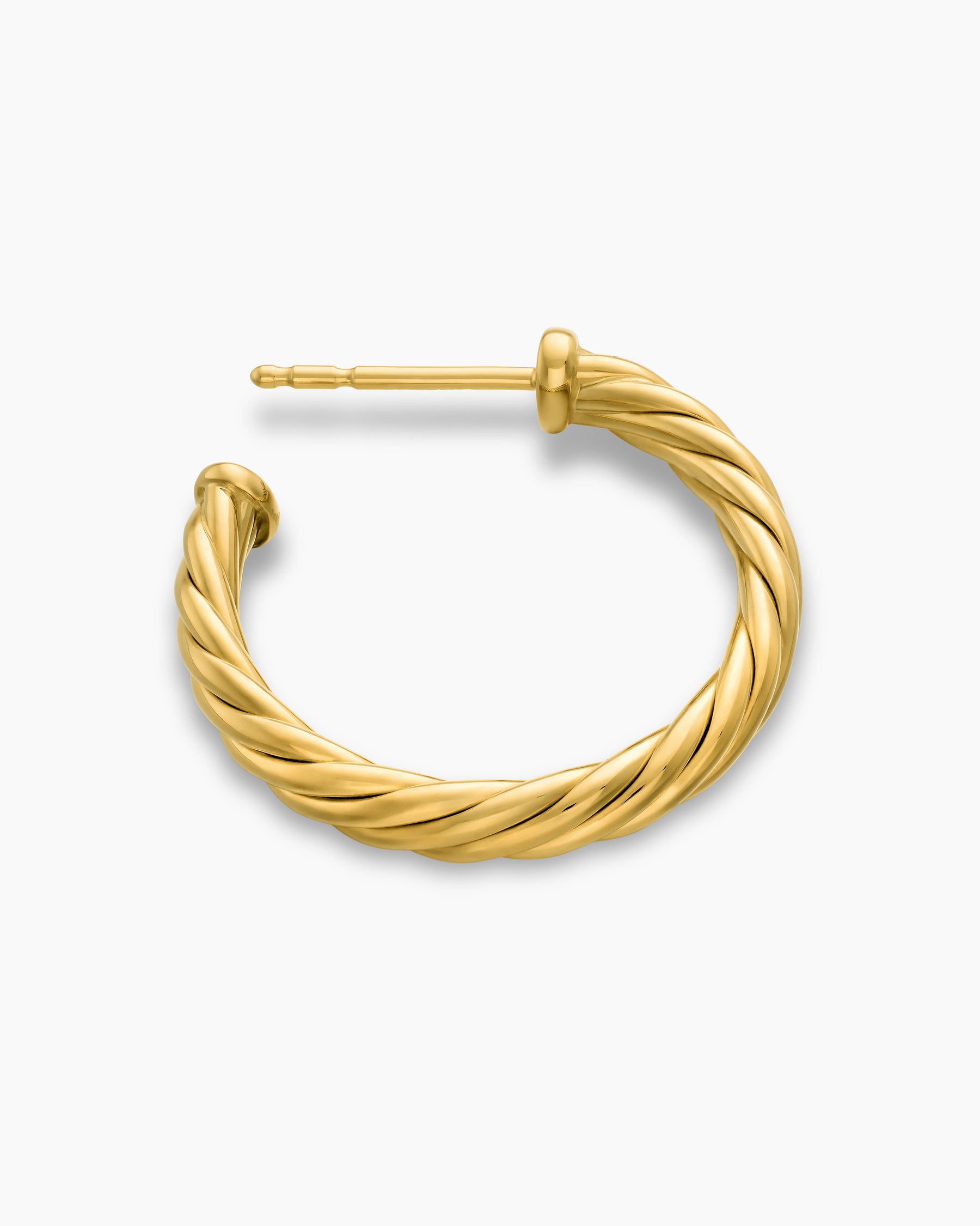 Cablespira Hoop Earrings in 18K Yellow Gold, 3/4in - Image 3