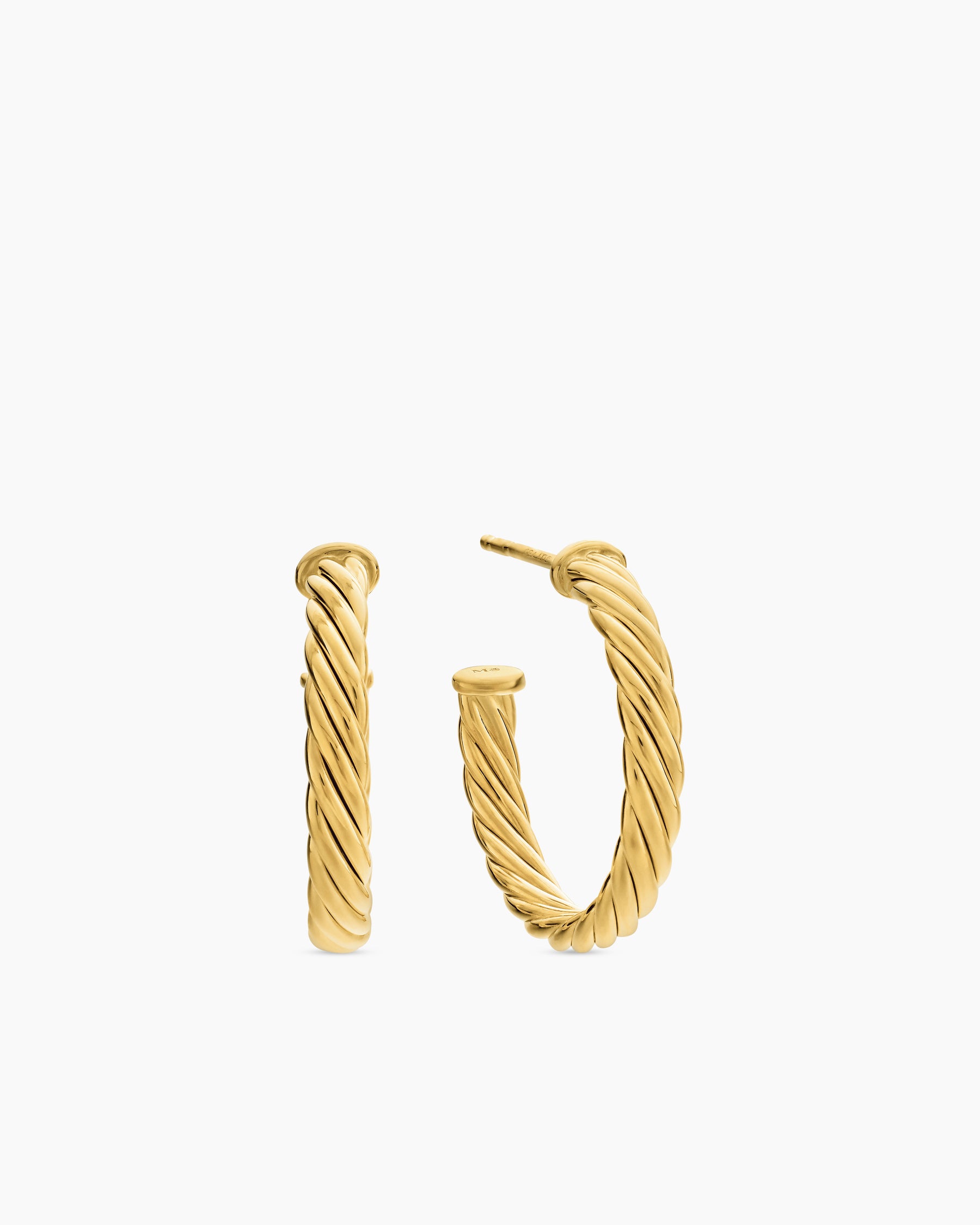 Cablespira Hoop Earrings in 18K Yellow Gold, 3/4in