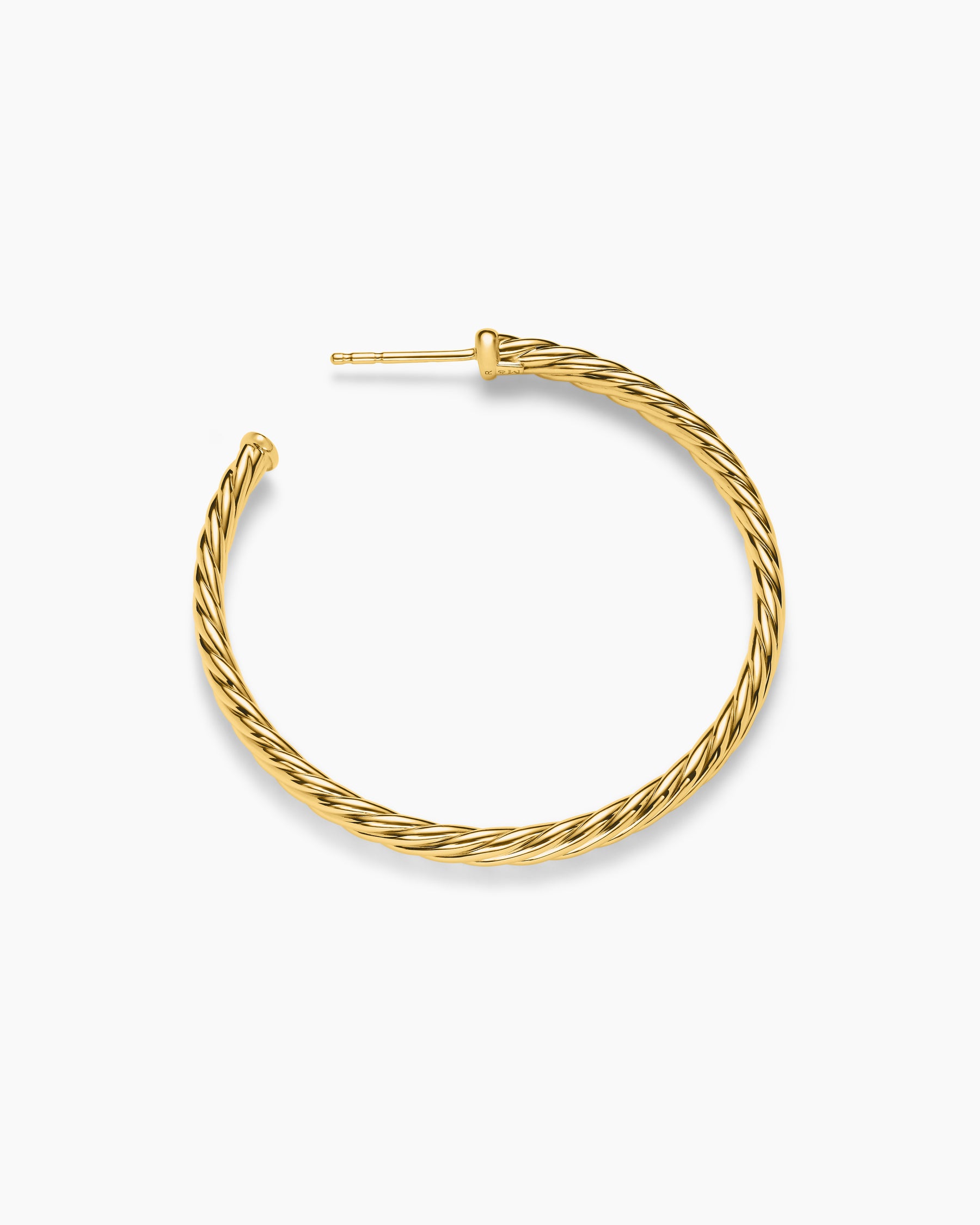 Cablespira Hoop Earrings in 18K Yellow Gold, 1.5in - Image 3