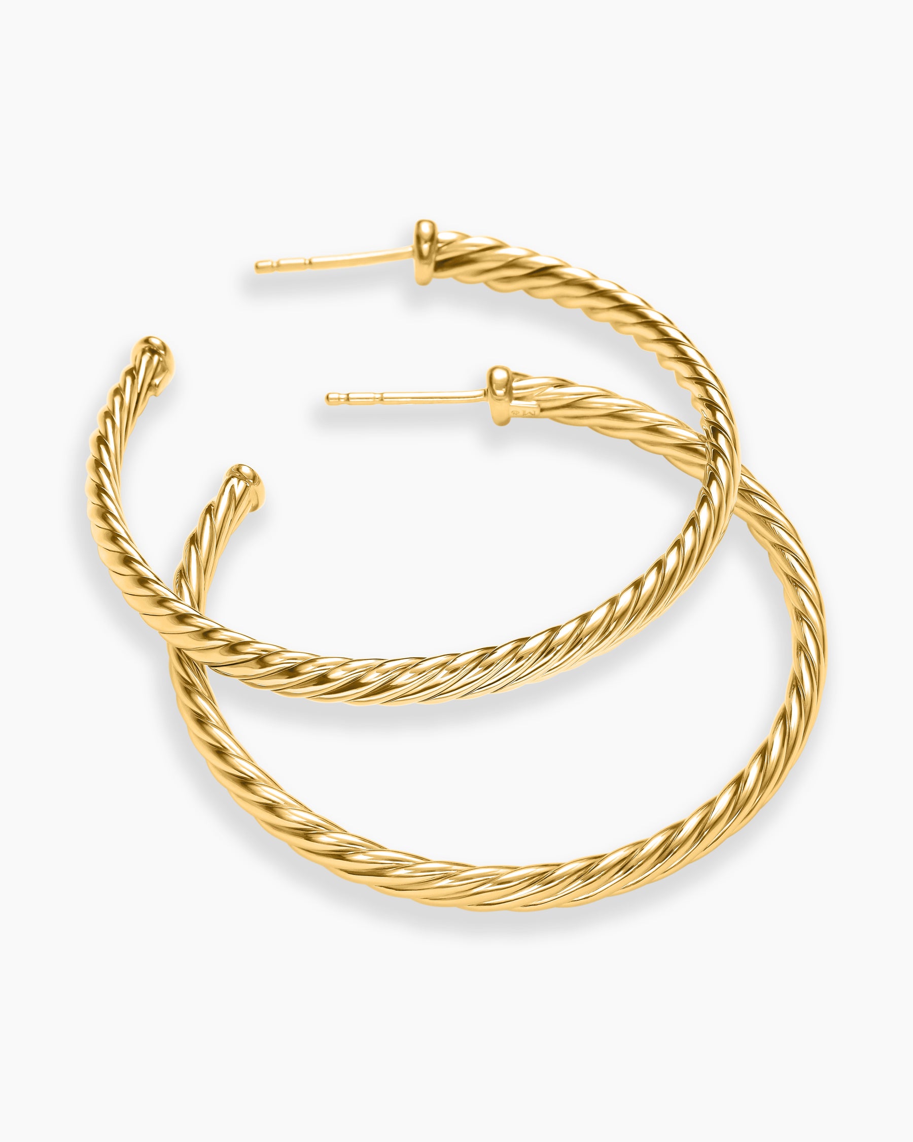 Cablespira Hoop Earrings in 18K Yellow Gold, 1.5in - Image 4