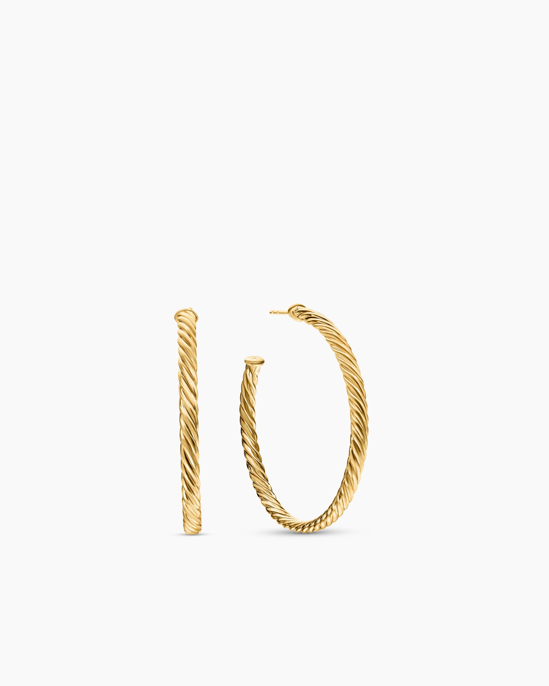 Cablespira Hoop Earrings in 18K Yellow Gold, 1.5in
