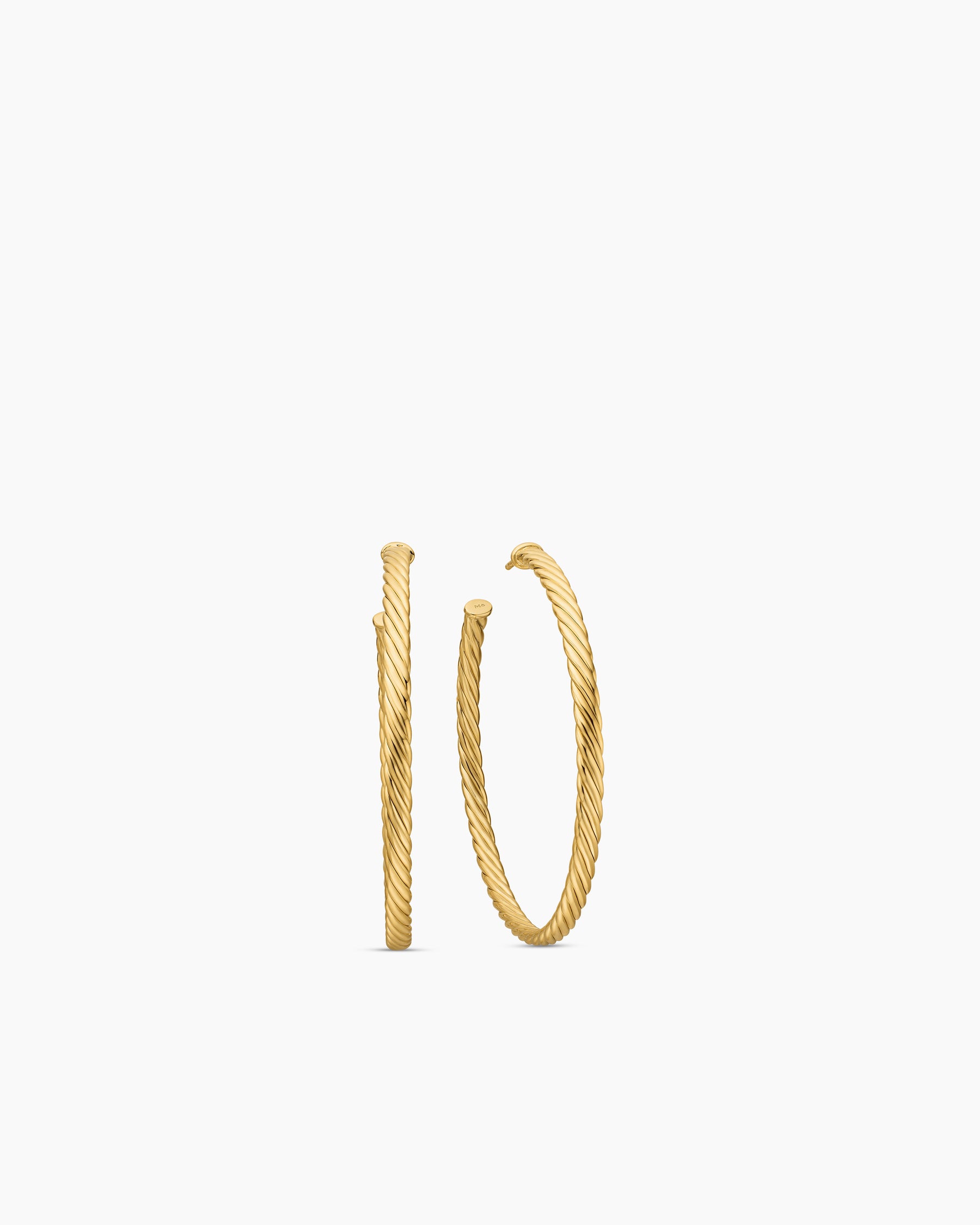 Cablespira Hoop Earrings in 18K Yellow Gold, 2in