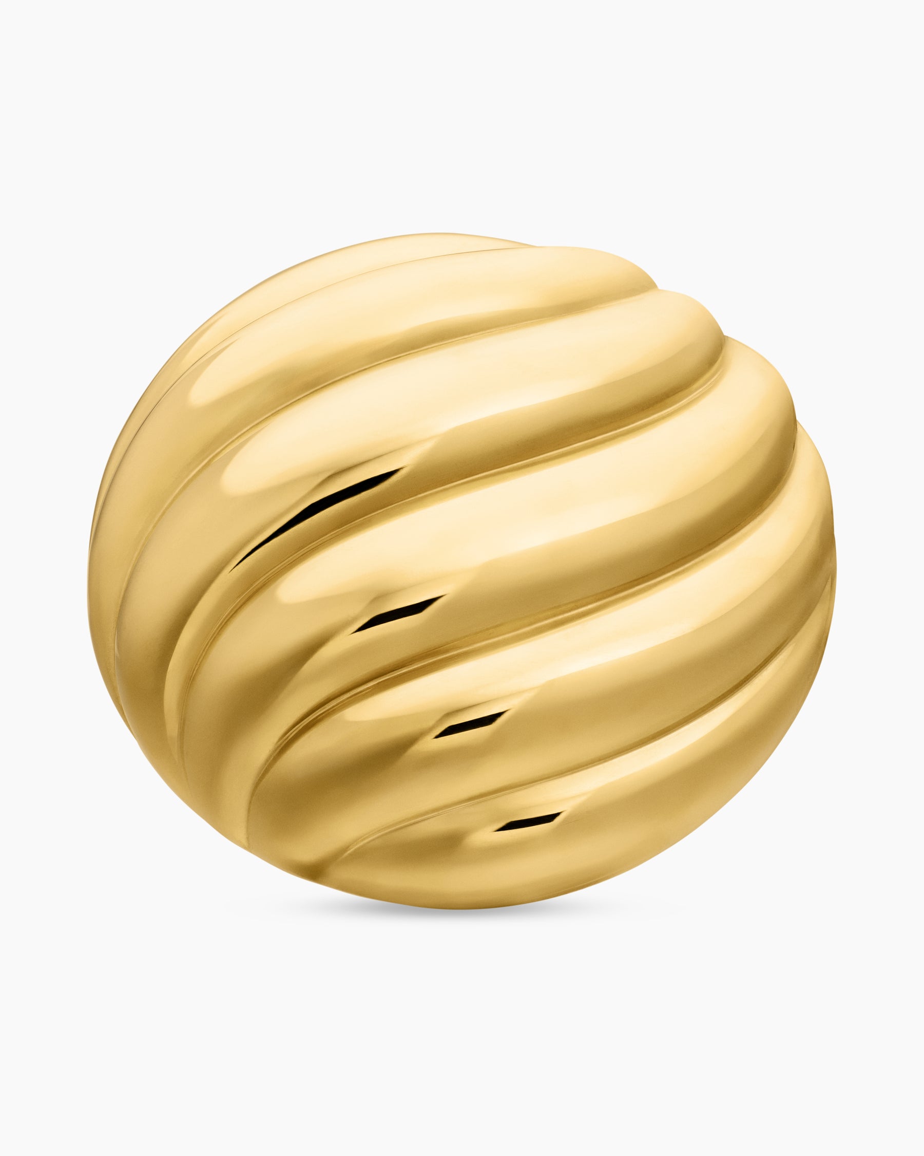 Sculpted Cable Stud Earrings in 18K Yellow Gold, 20mm - Image 4