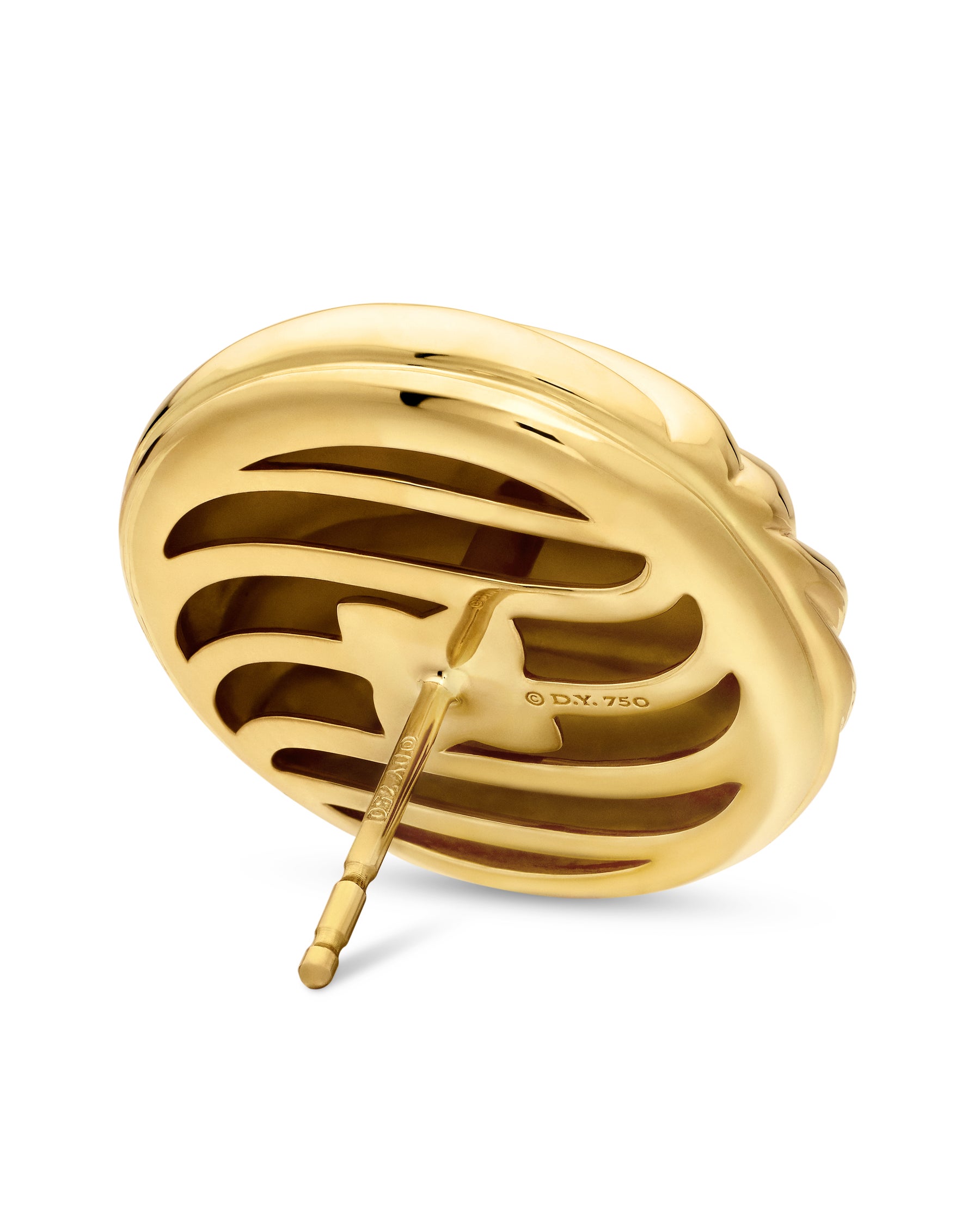 Sculpted Cable Stud Earrings in 18K Yellow Gold, 20mm - Image 5