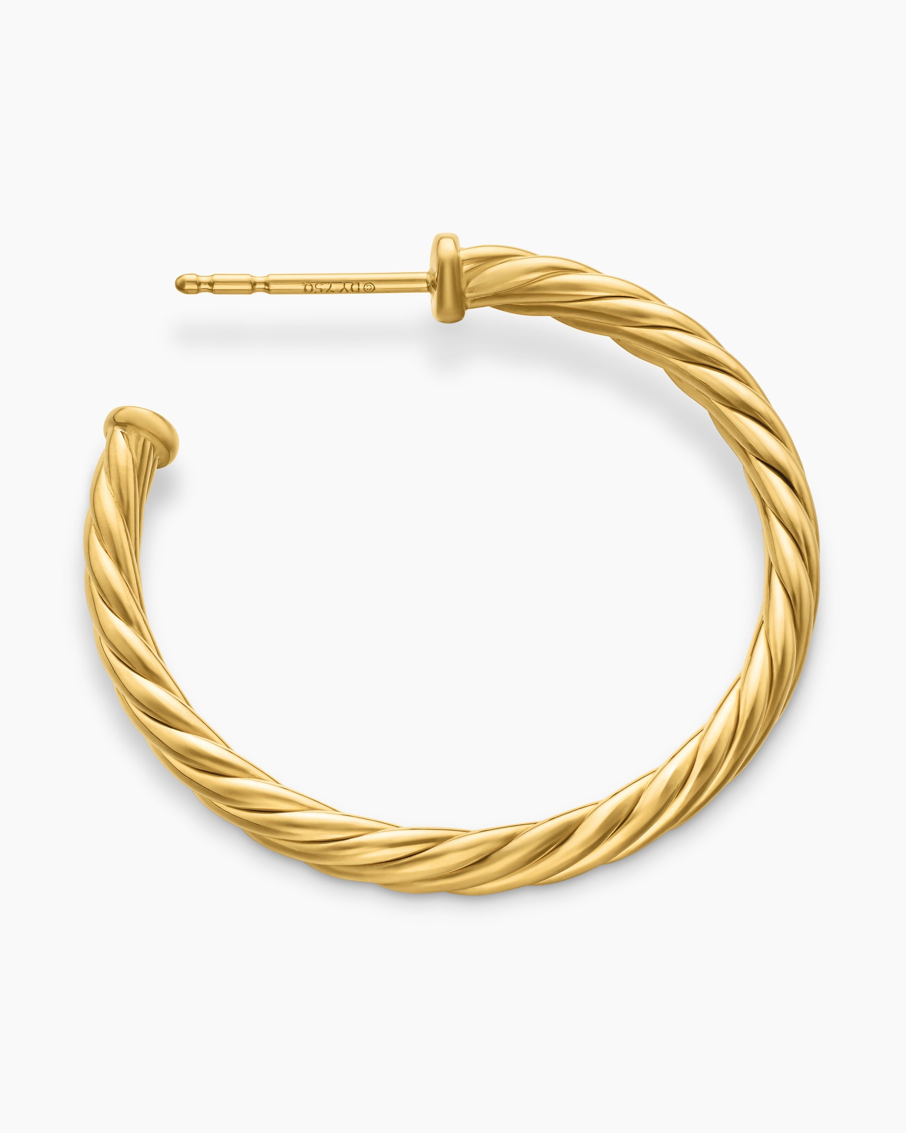 Cablespira Hoop Earrings in 18K Yellow Gold, 1in - Image 3