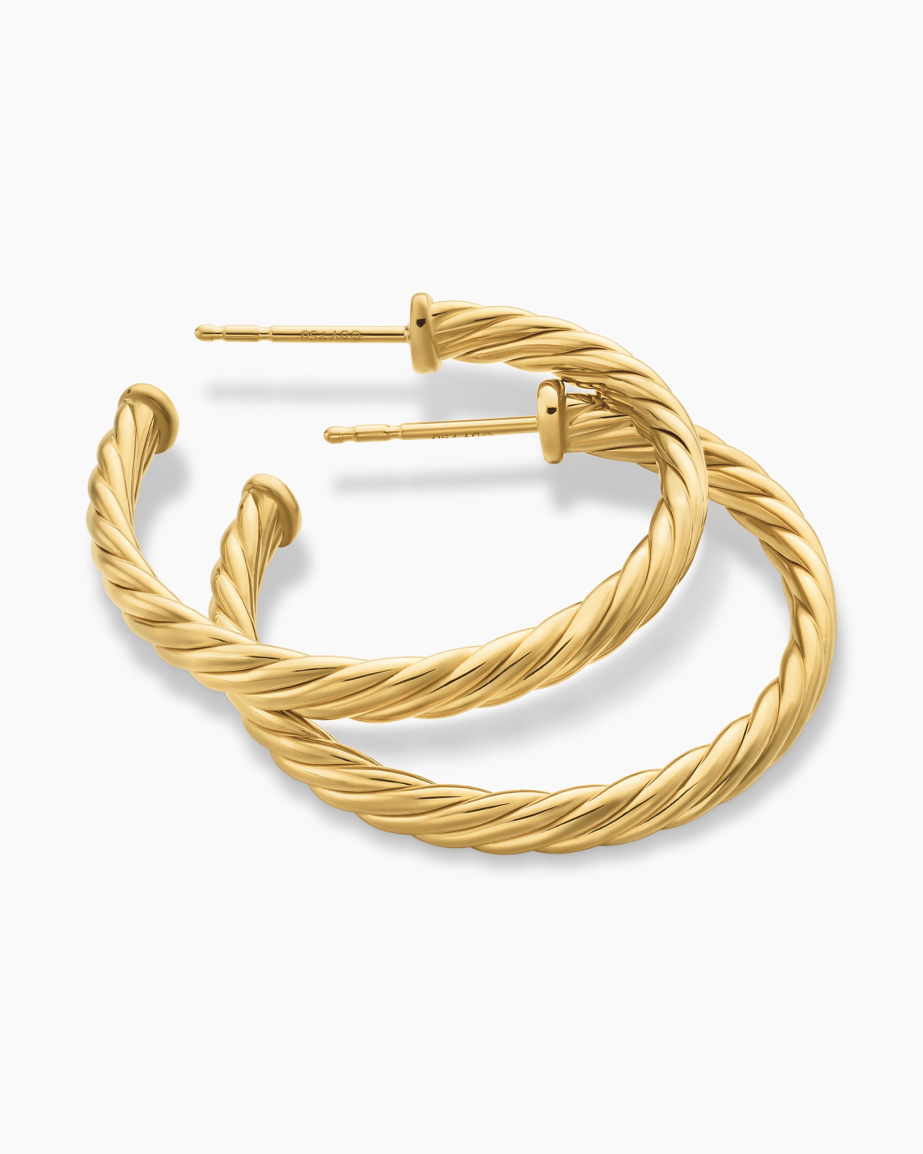 Cablespira Hoop Earrings in 18K Yellow Gold, 1in - Image 4
