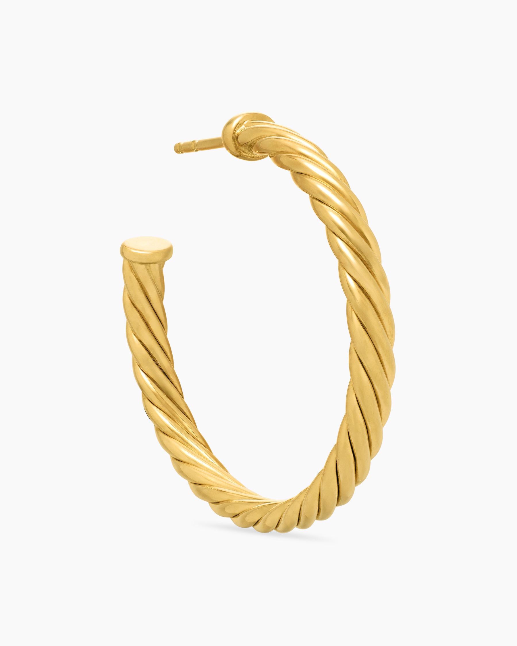 Cablespira Hoop Earrings in 18K Yellow Gold, 1in - Image 5
