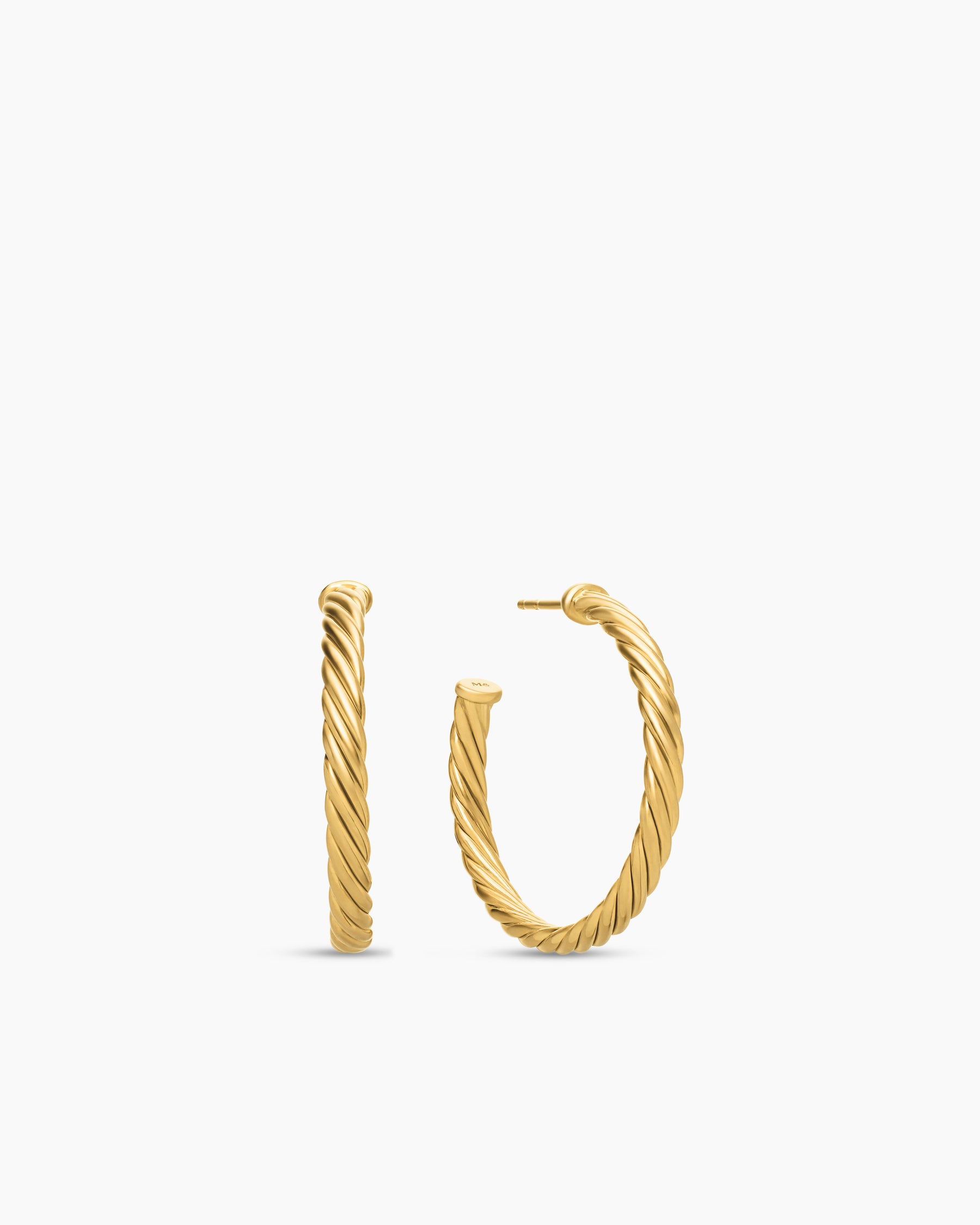 Cablespira Hoop Earrings in 18K Yellow Gold, 1in