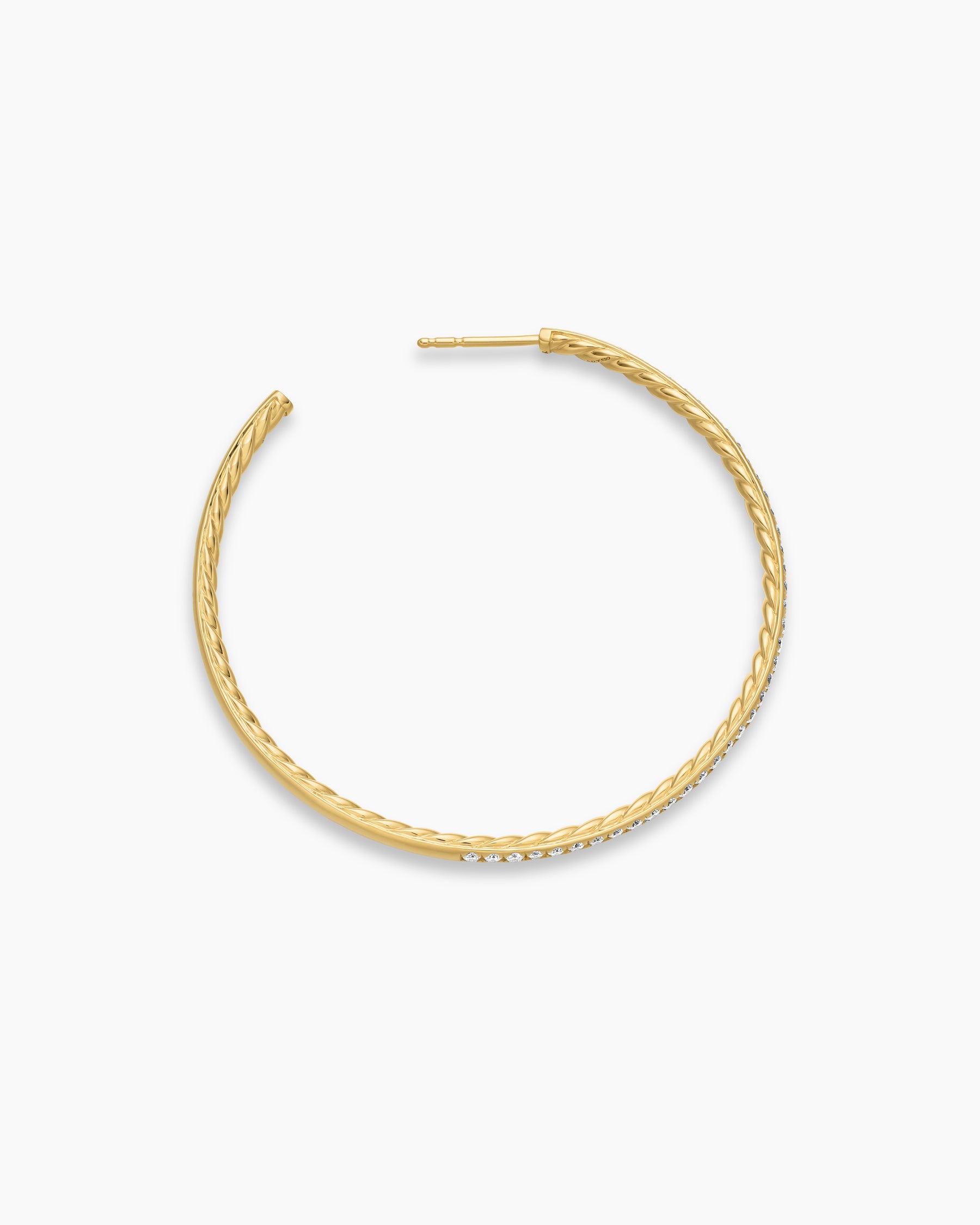 Pavé Hoop Earrings in 18K Yellow Gold with Diamonds, 50.3mm - Image 3