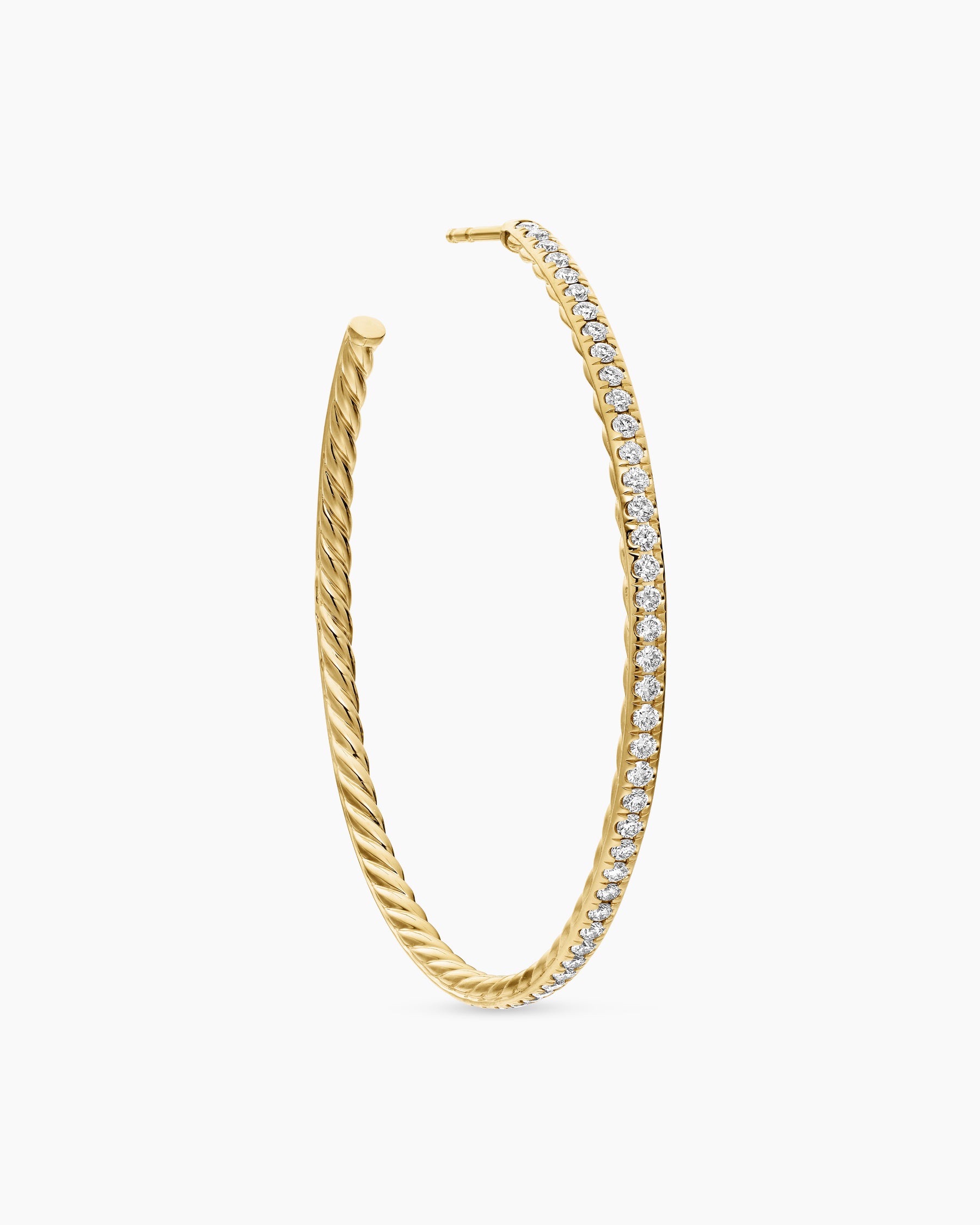 Pavé Hoop Earrings in 18K Yellow Gold with Diamonds, 50.3mm - Image 5