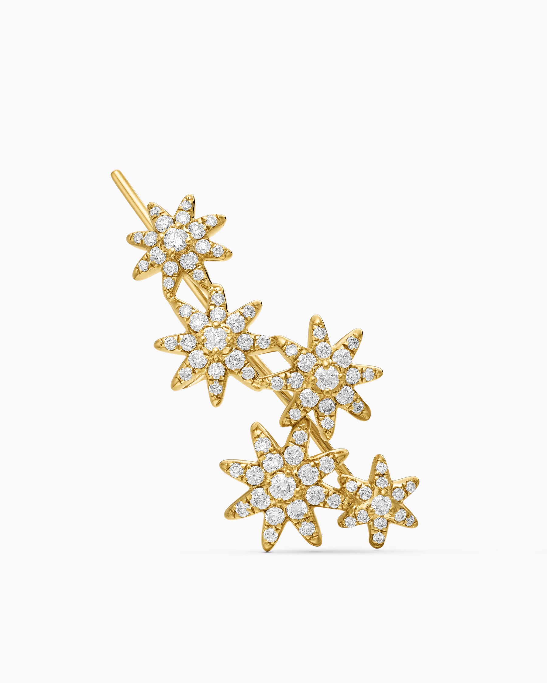 Starburst Climber Earrings in 18K Yellow Gold with Diamonds, 23mm - Image 4
