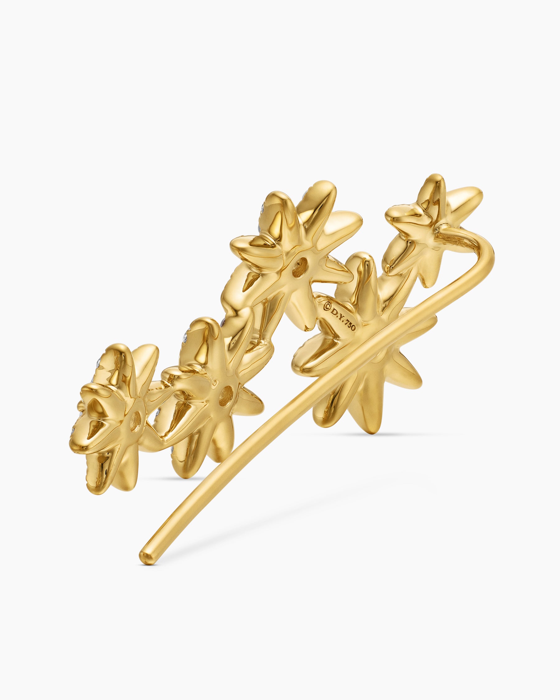 Starburst Climber Earrings in 18K Yellow Gold with Diamonds, 23mm - Image 5