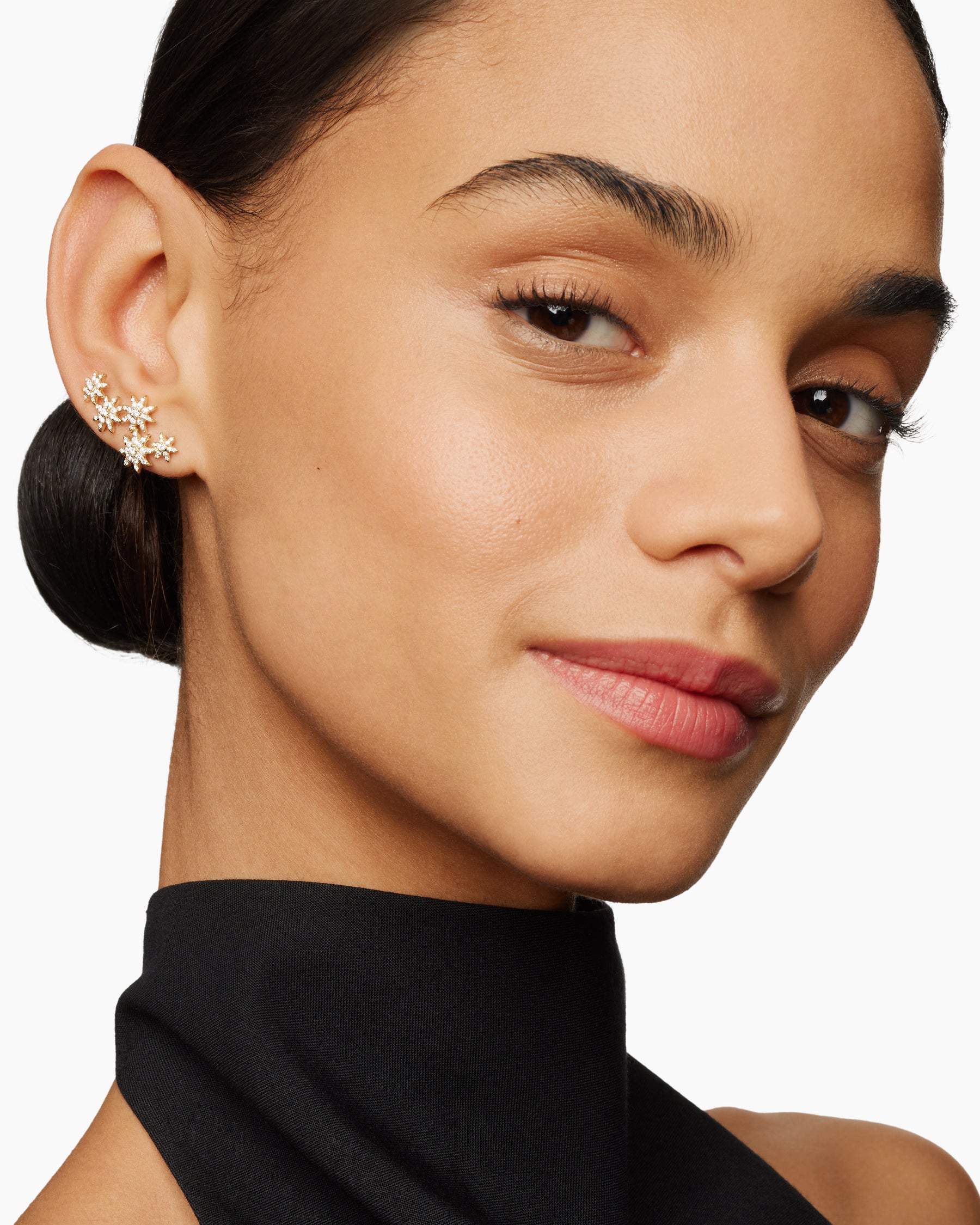 Starburst Climber Earrings in 18K Yellow Gold with Diamonds, 23mm - Image 6
