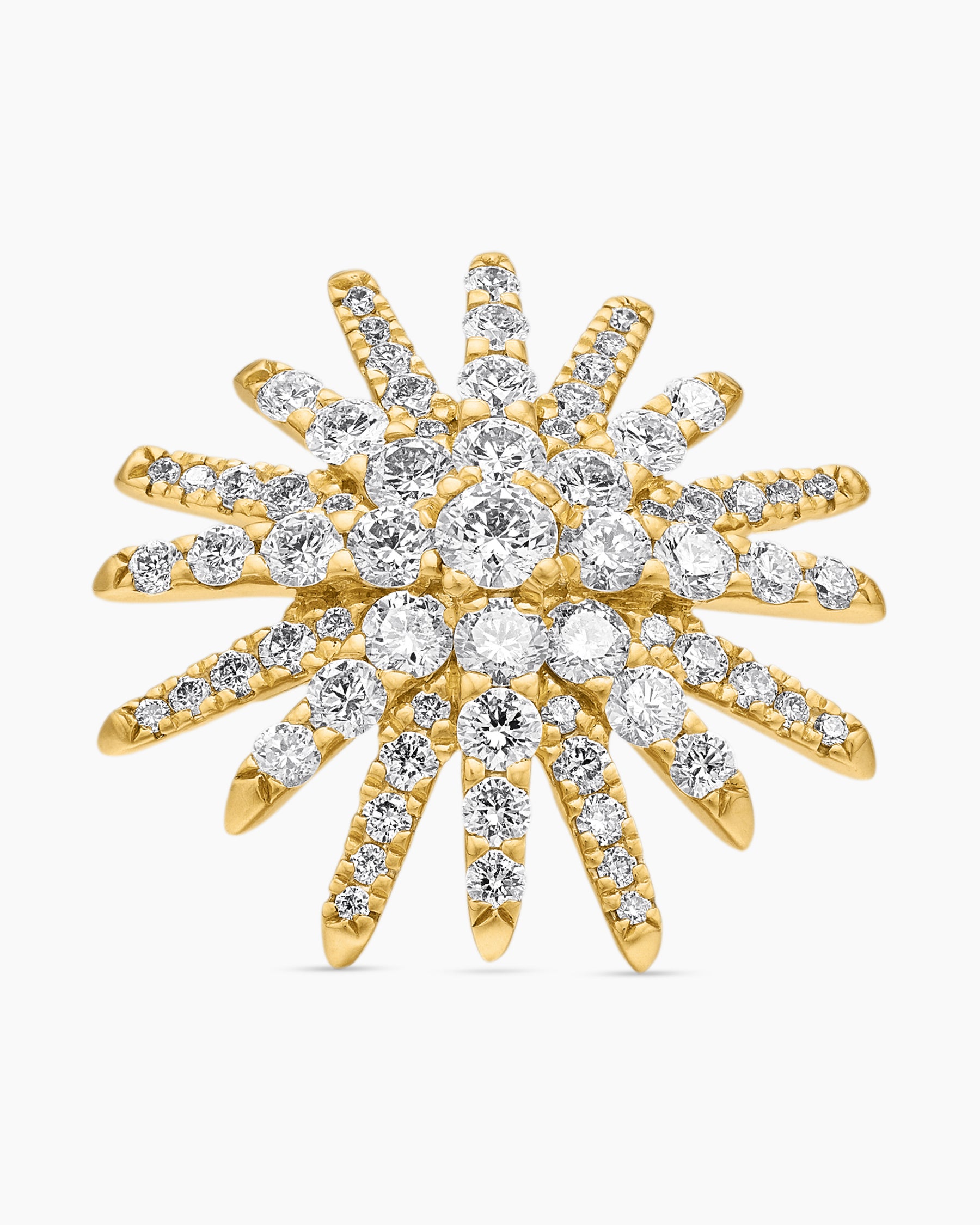 Starburst Stud Earrings in 18K Yellow Gold with Diamonds, 19mm - Image 4