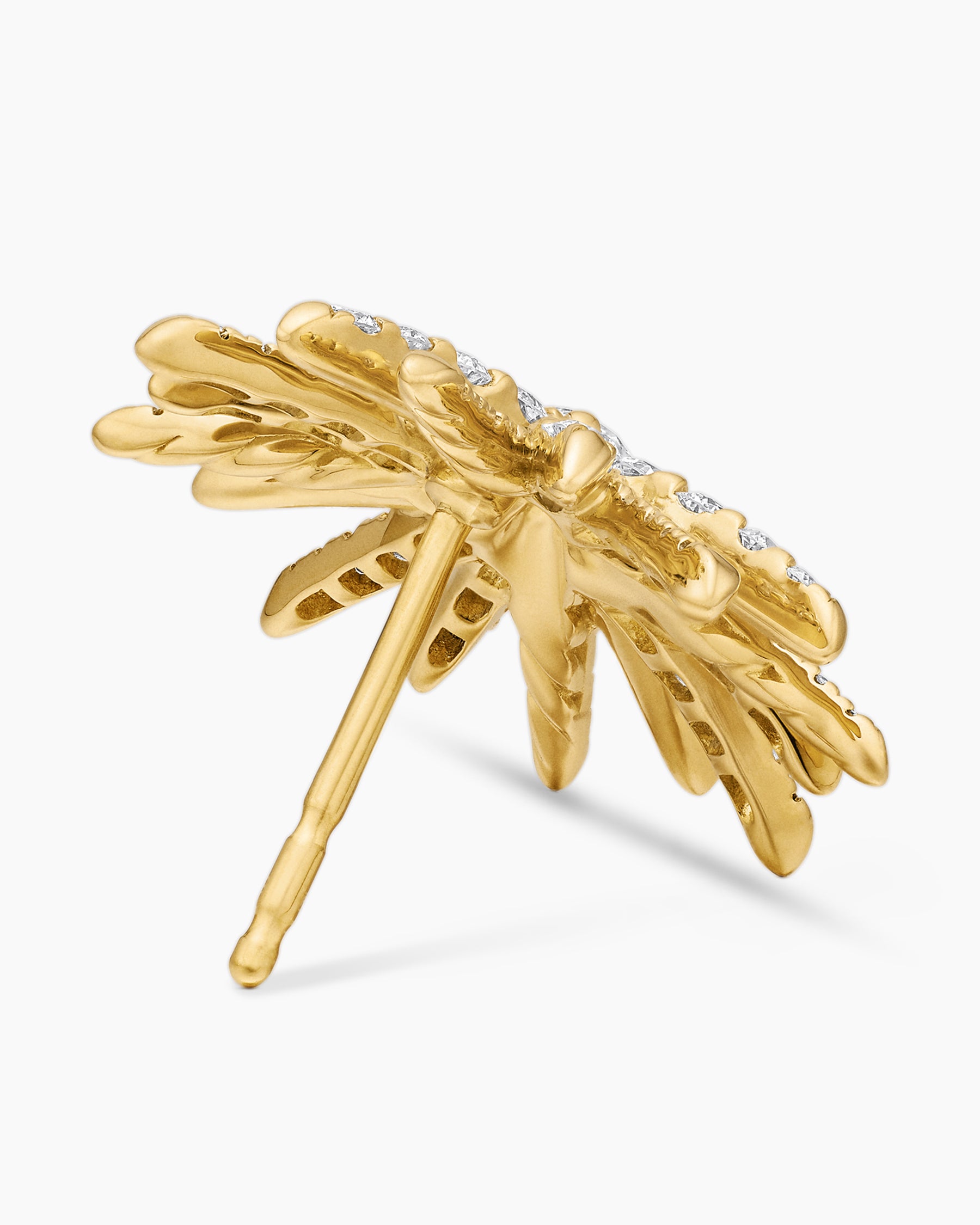Starburst Stud Earrings in 18K Yellow Gold with Diamonds, 19mm - Image 5