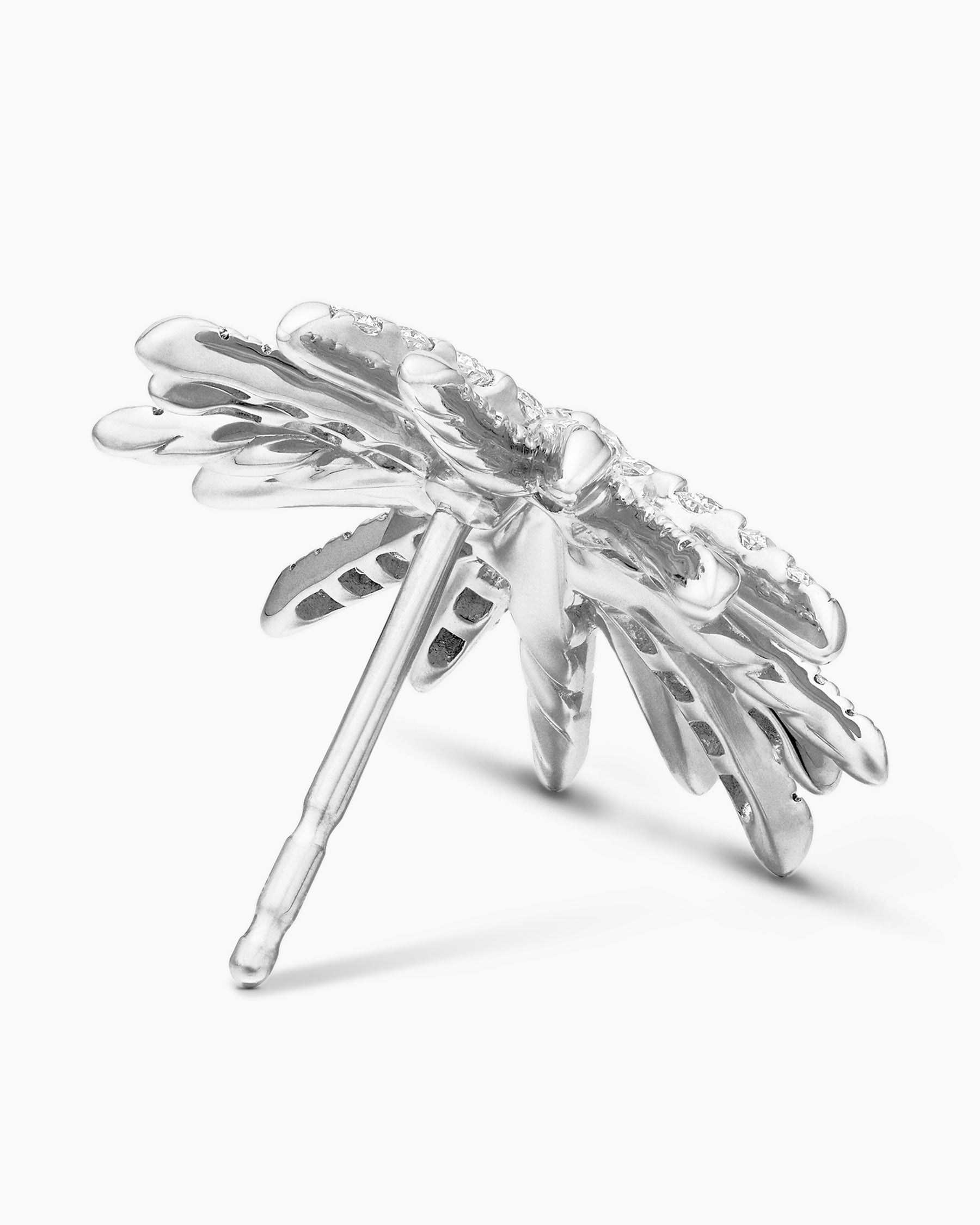 Starburst Stud Earrings in 18K White Gold with Diamonds, 19mm - Image 5