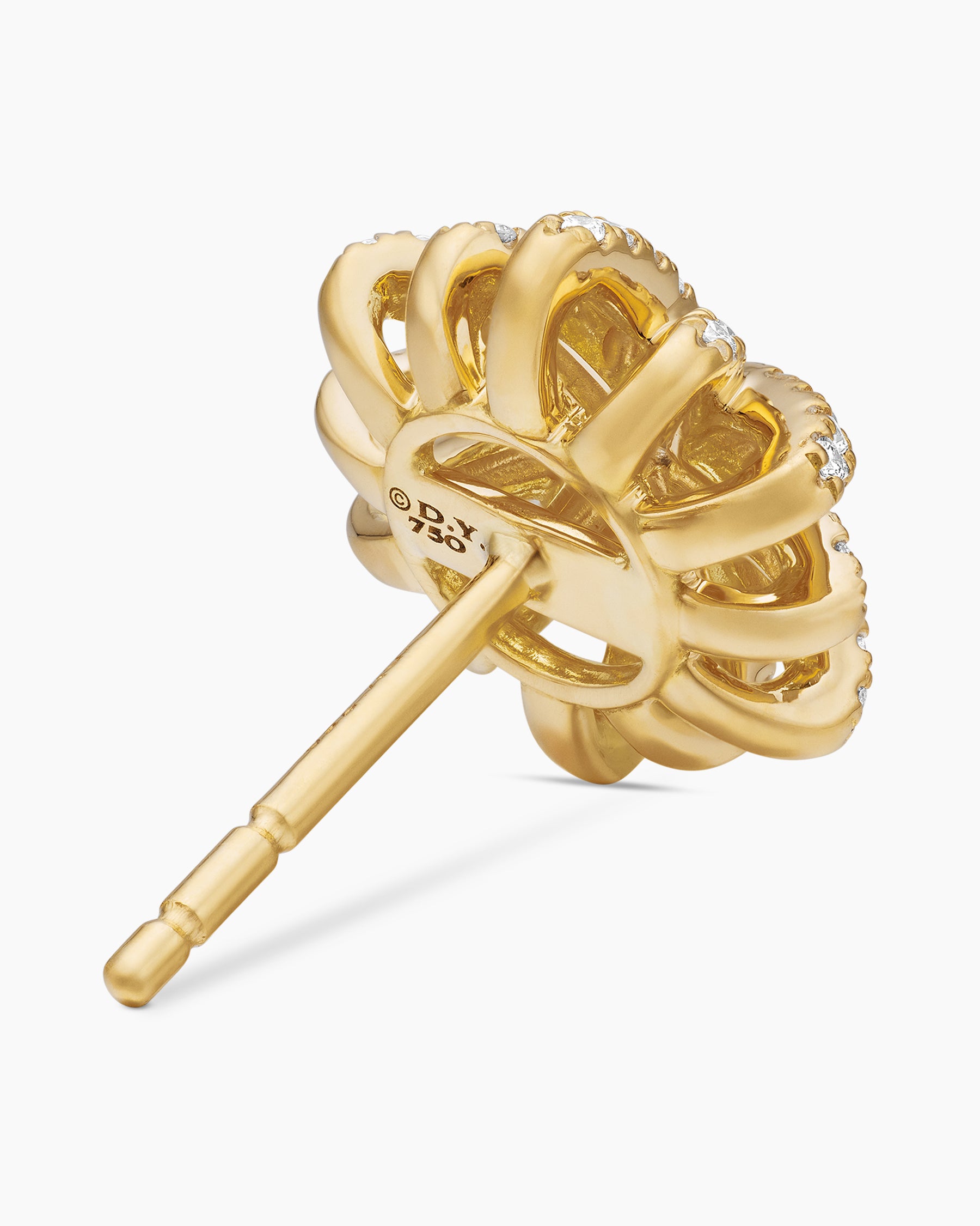 Starburst Stud Earrings in 18K Yellow Gold with Diamonds, 11.7mm - Image 4