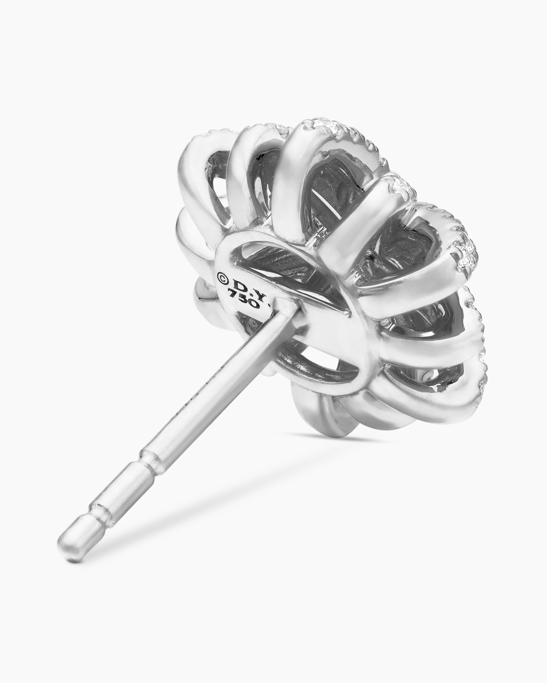 Starburst Stud Earrings in 18K White Gold with Diamonds, 11.7mm - Image 4