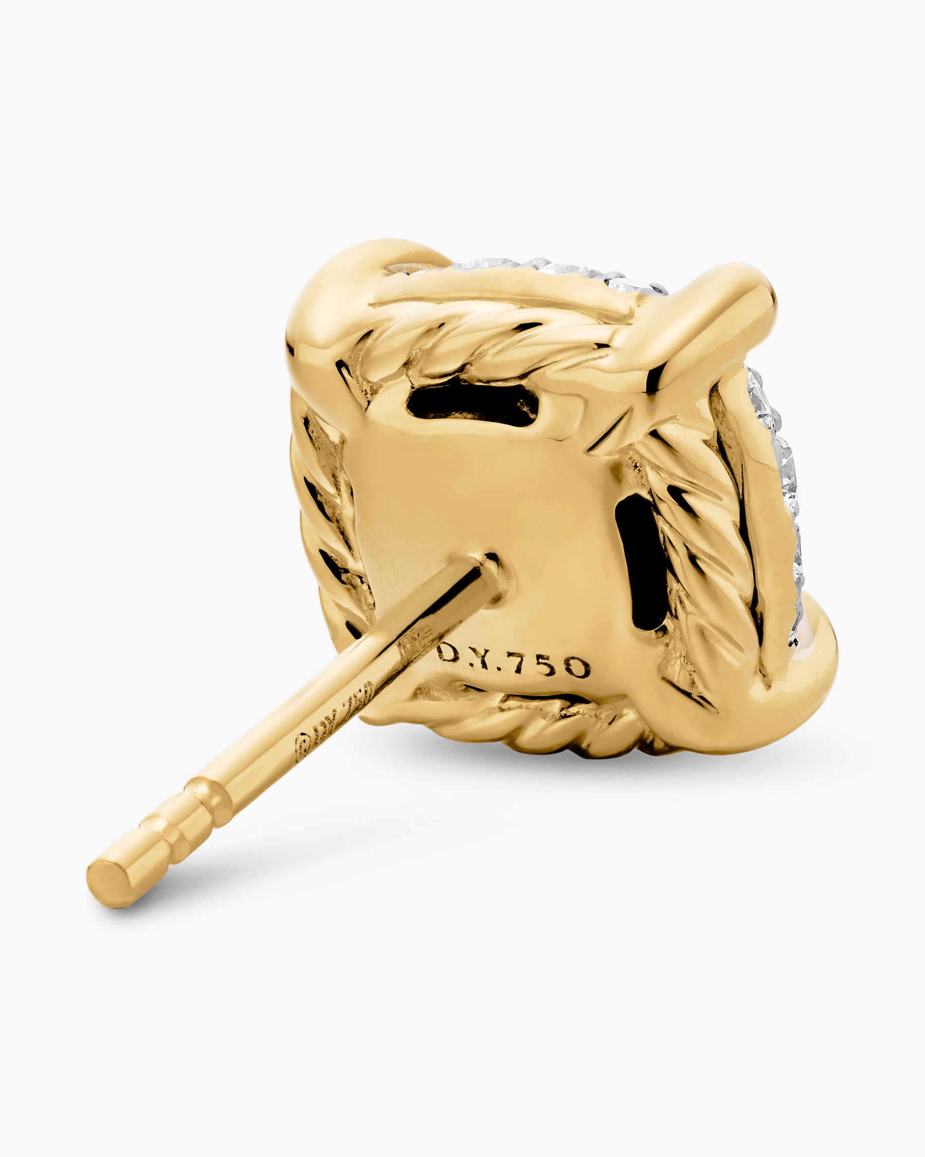 Chatelaine Stud Earrings in 18K Yellow Gold with Pavé Diamonds, 8mm - Image 5