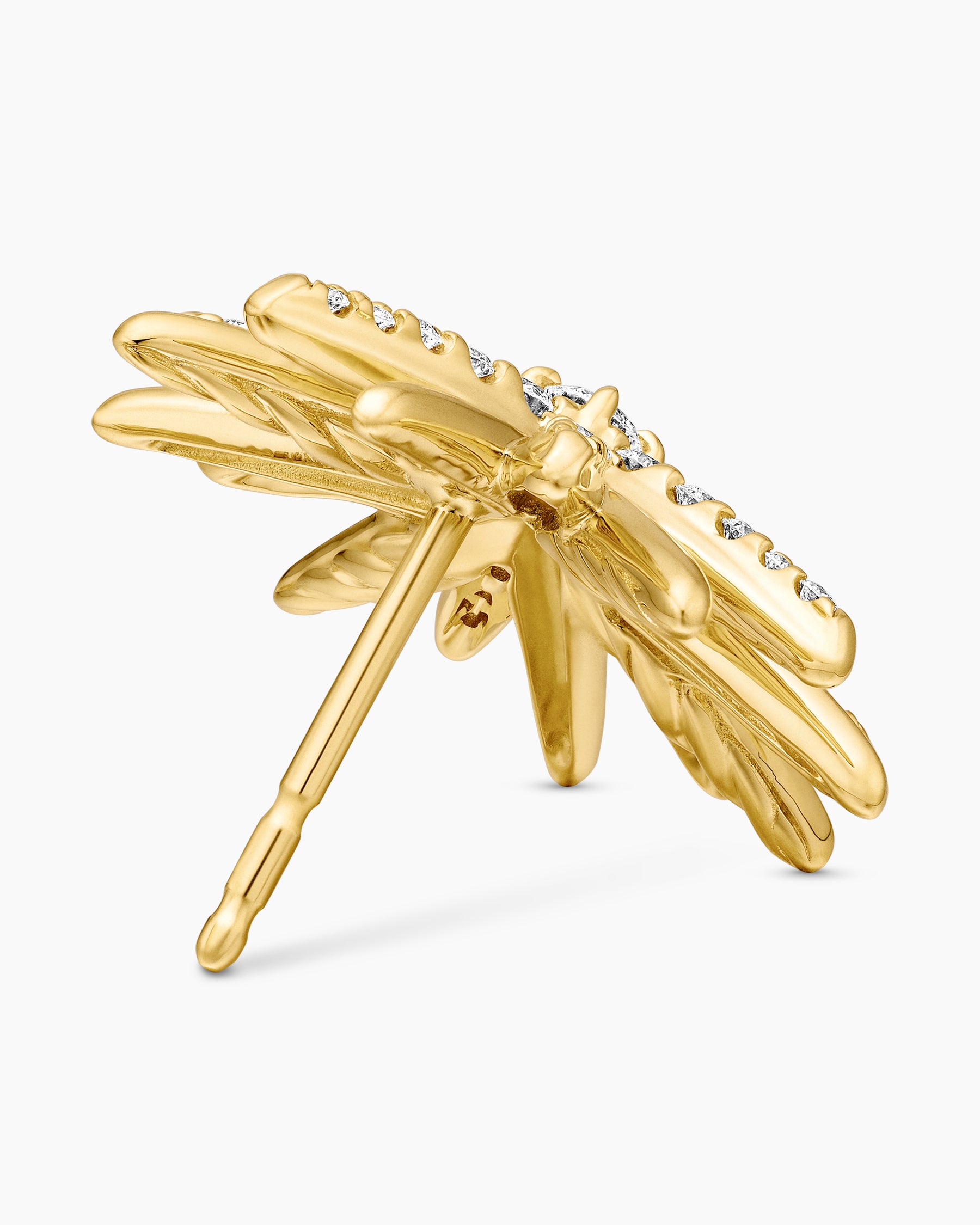 Starburst Stud Earrings in 18K Yellow Gold with Diamonds, 19mm - Image 5