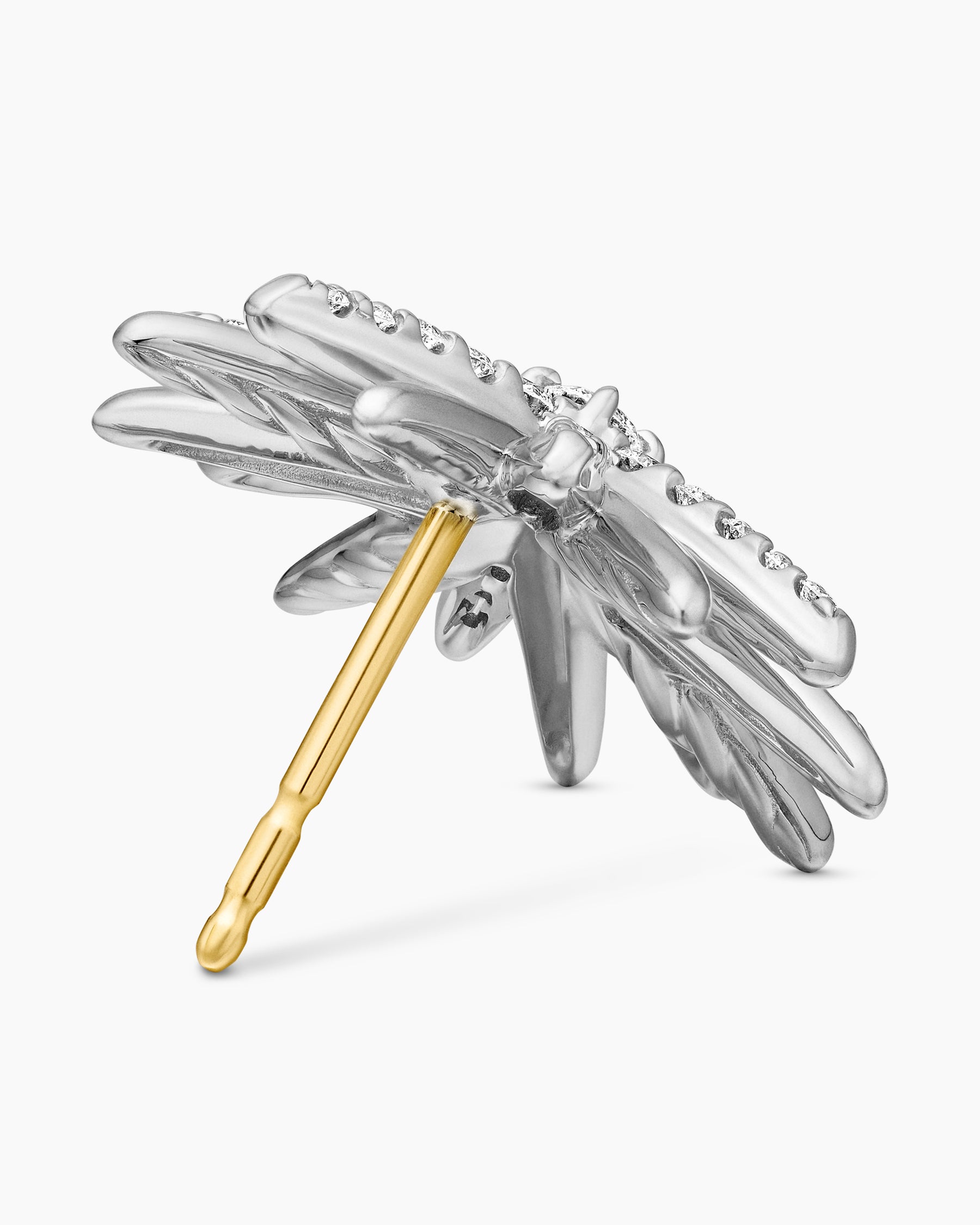 Starburst Stud Earrings in Sterling Silver with Diamonds, 19mm - Image 5
