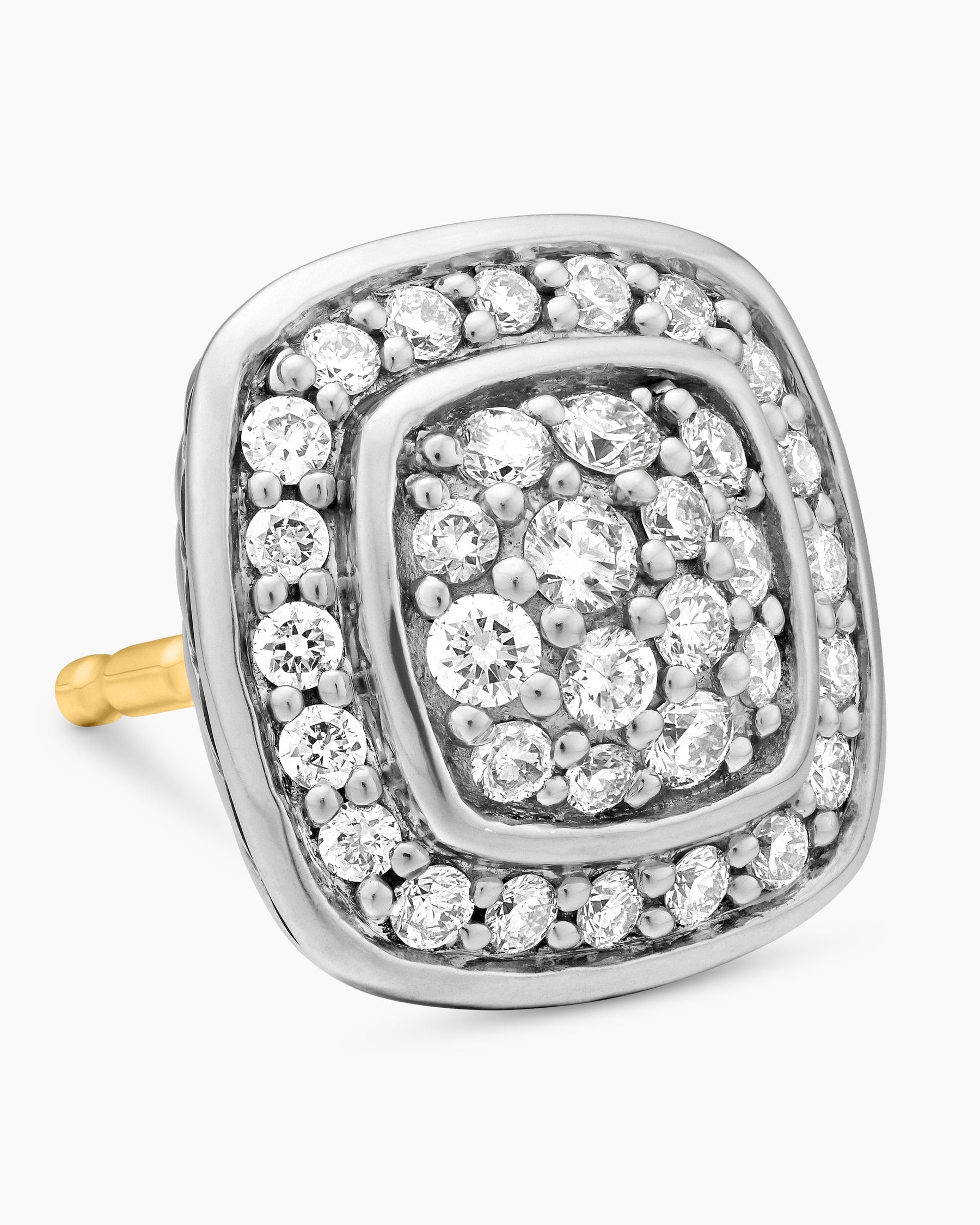 Petite Albion Stud Earrings in Sterling Silver with Pavé Diamonds, 5mm - Image 4