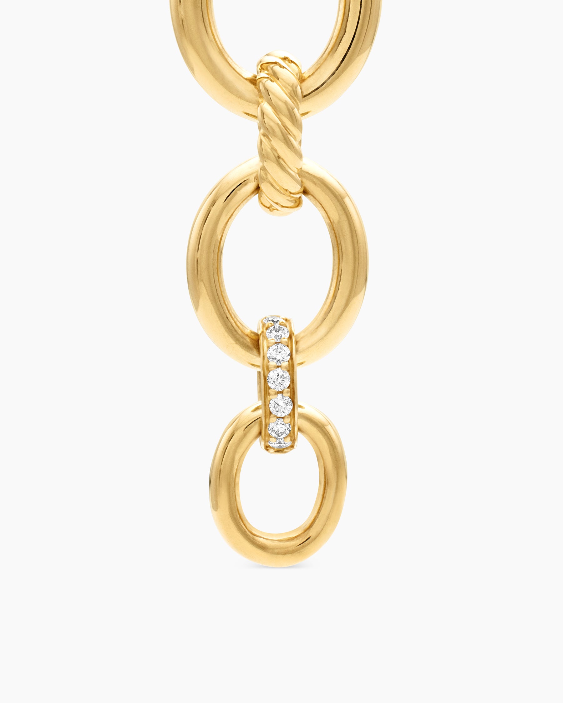 DY Mercer Linked Drop Earrings in 18K Yellow Gold with Diamonds, 68mm - Image 4
