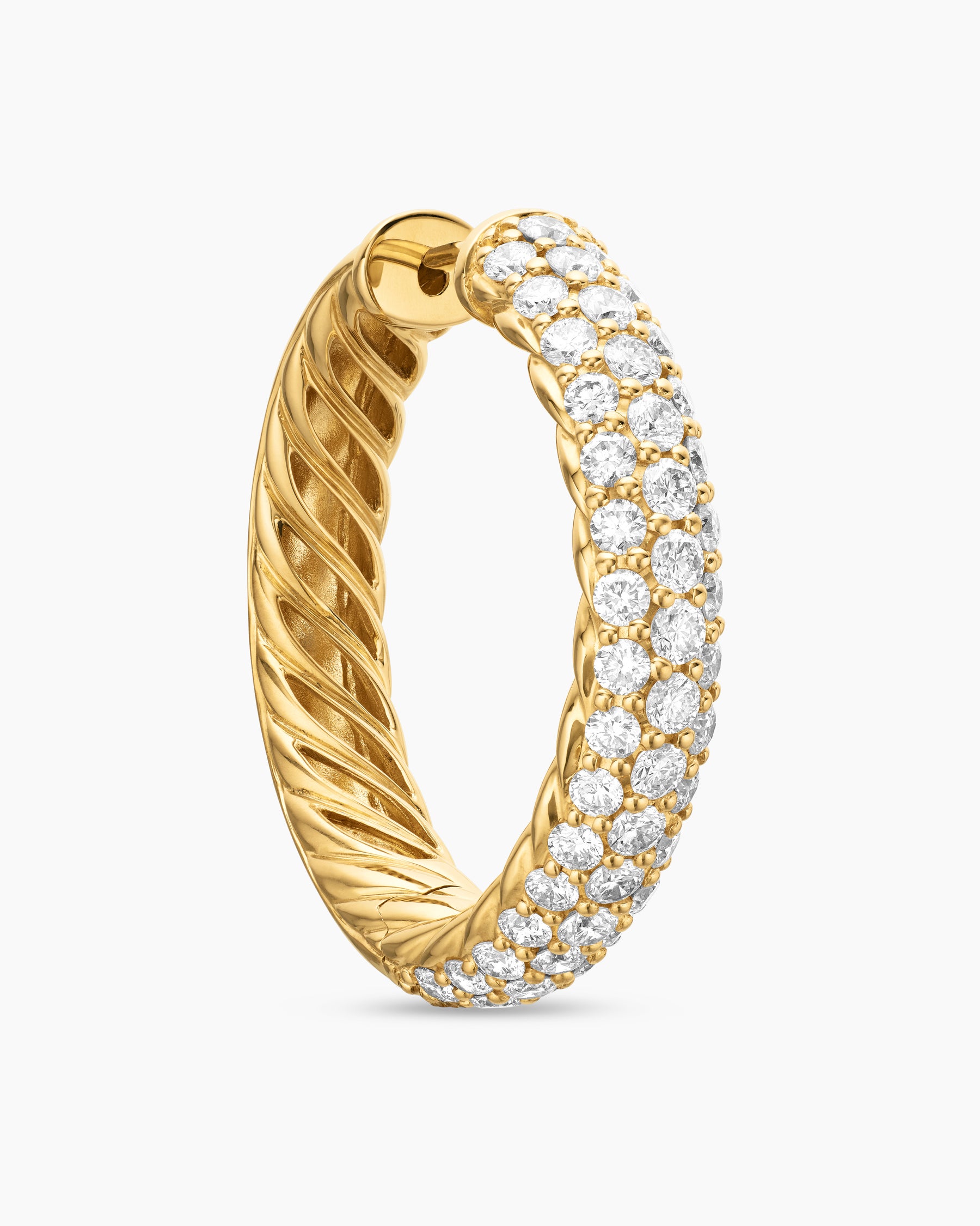DY Mercer Hoop Earrings in 18K Yellow Gold with Diamonds, 25.4mm - Image 5