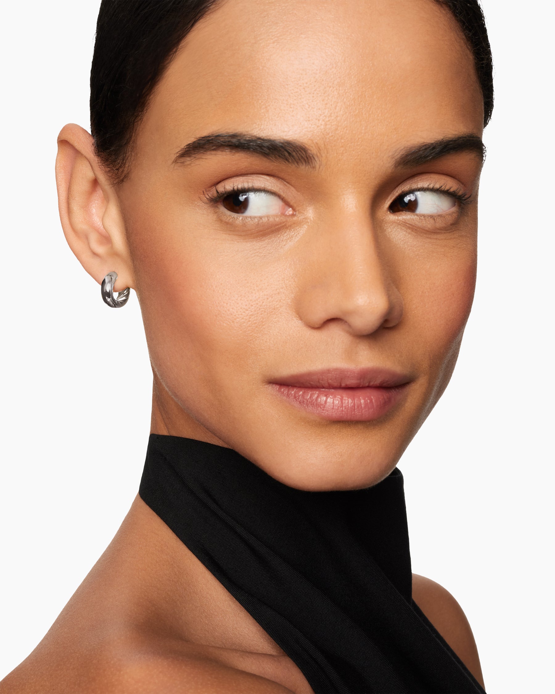 DY Mercer Micro Hoop Earrings in Sterling Silver, 13.4mm - Image 6
