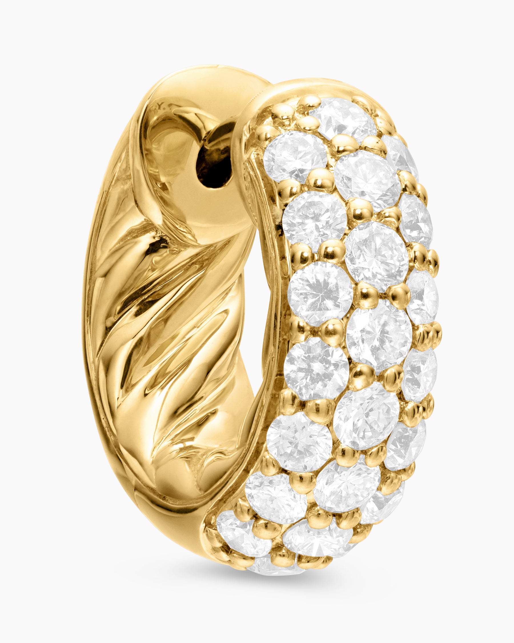 DY Mercer Micro Hoop Earrings in 18K Yellow Gold with Diamonds, 13.5mm - Image 5