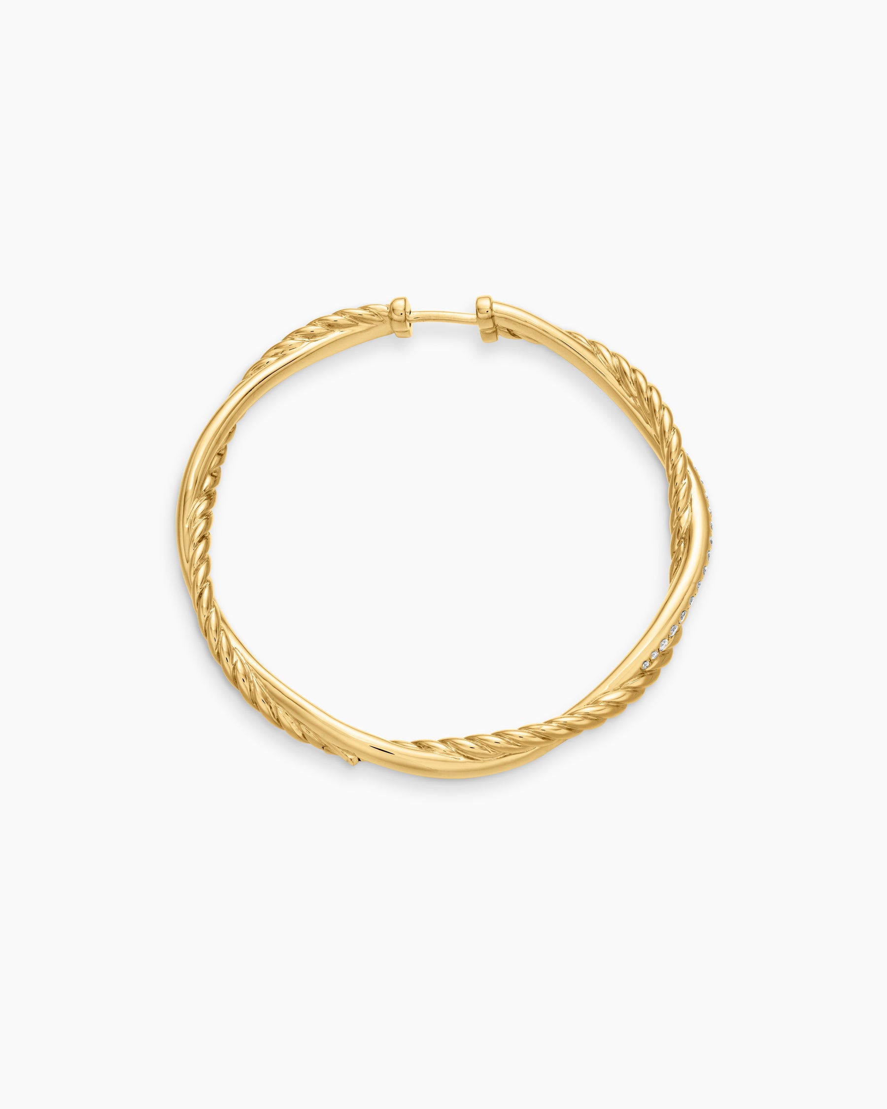Infinity Hoop Earrings in 18K Yellow Gold with Diamonds, 42mm - Image 3