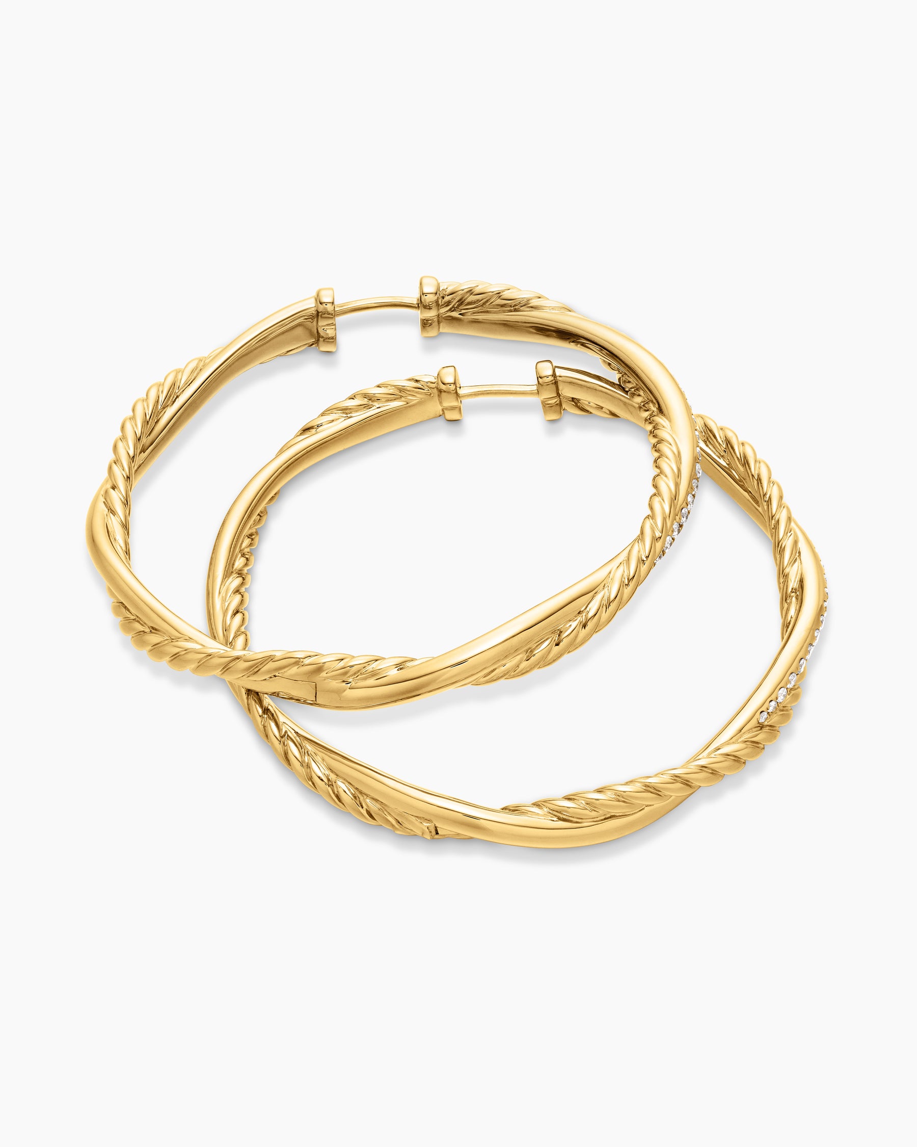 Infinity Hoop Earrings in 18K Yellow Gold with Diamonds, 42mm - Image 4