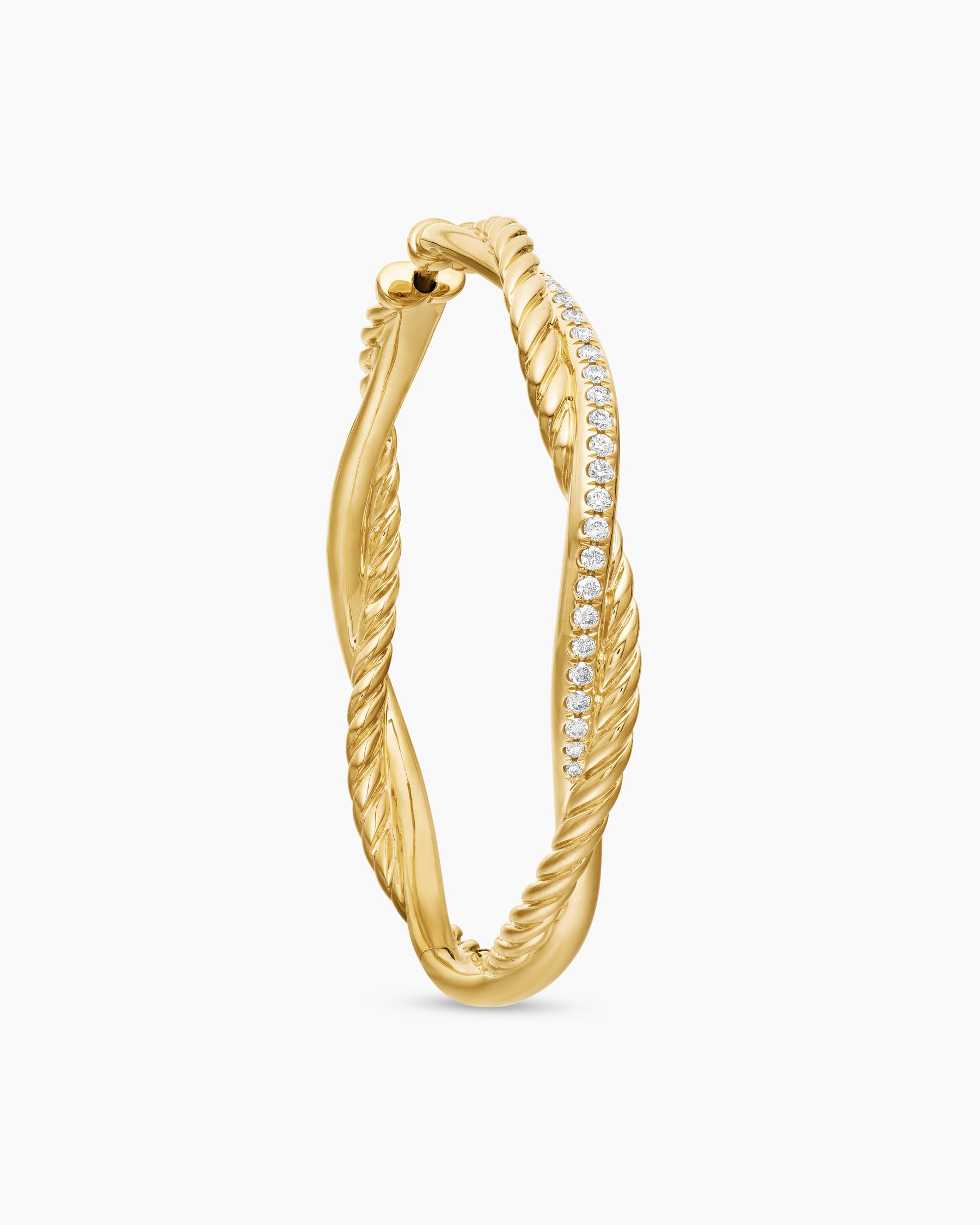 Infinity Hoop Earrings in 18K Yellow Gold with Diamonds, 42mm - Image 5