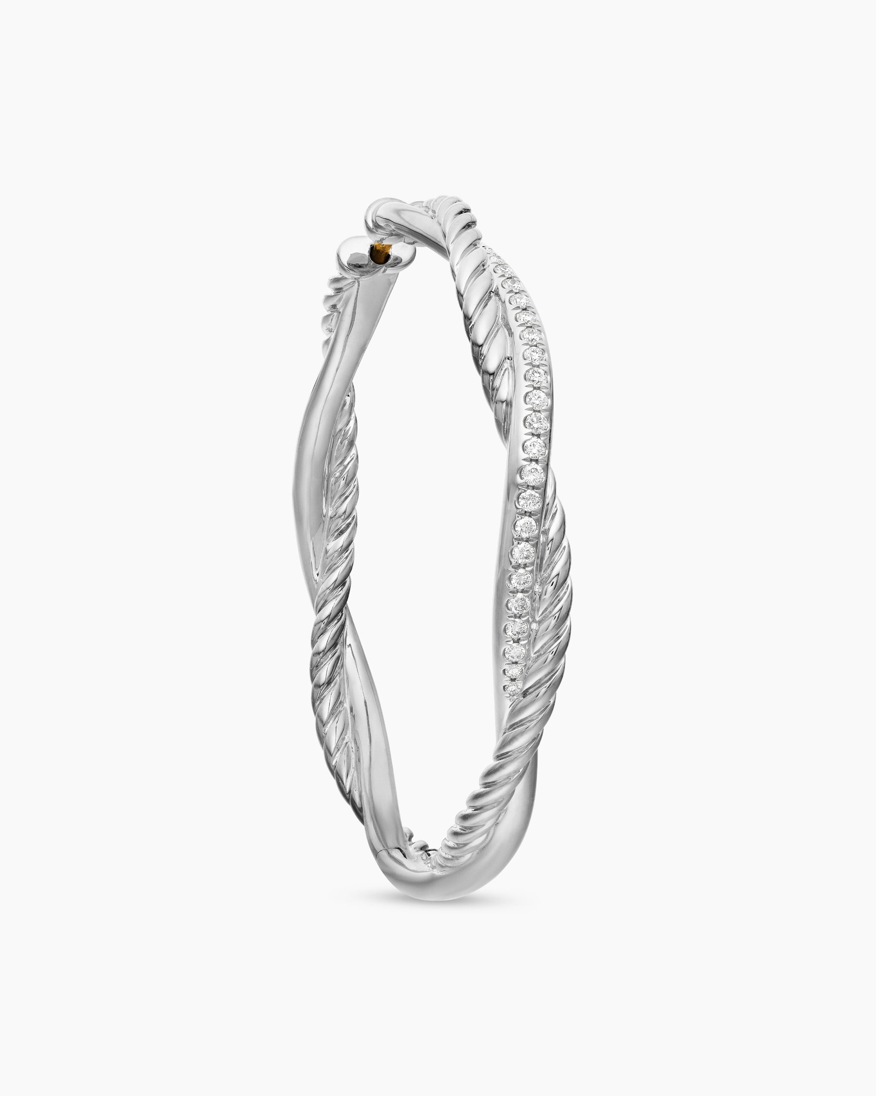 Infinity Hoop Earrings in Sterling Silver with Diamonds, 42mm - Image 5
