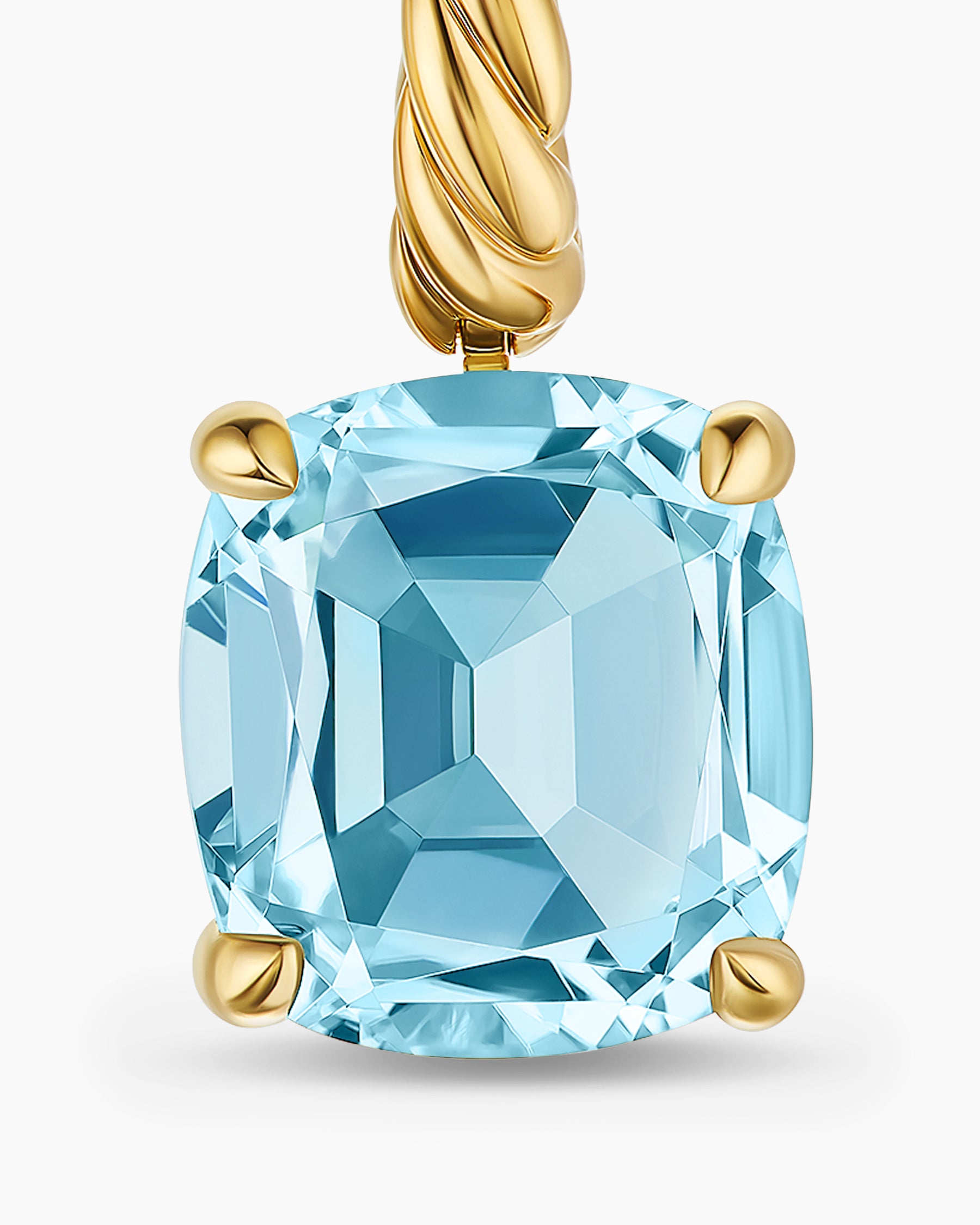 Marbella Drop Earrings in 18K Yellow Gold with Sky Blue Topaz, 11mm - Image 3