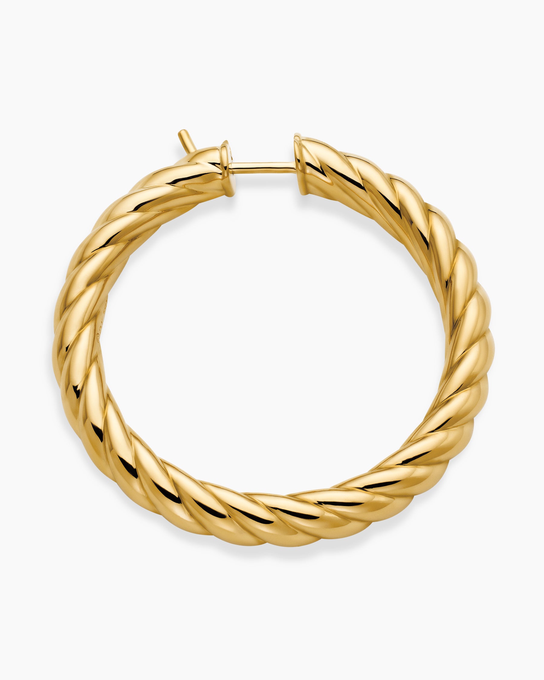 Alternative view of Sculpted Cable Hoop Earrings in 18K Yellow Gold, 38mm