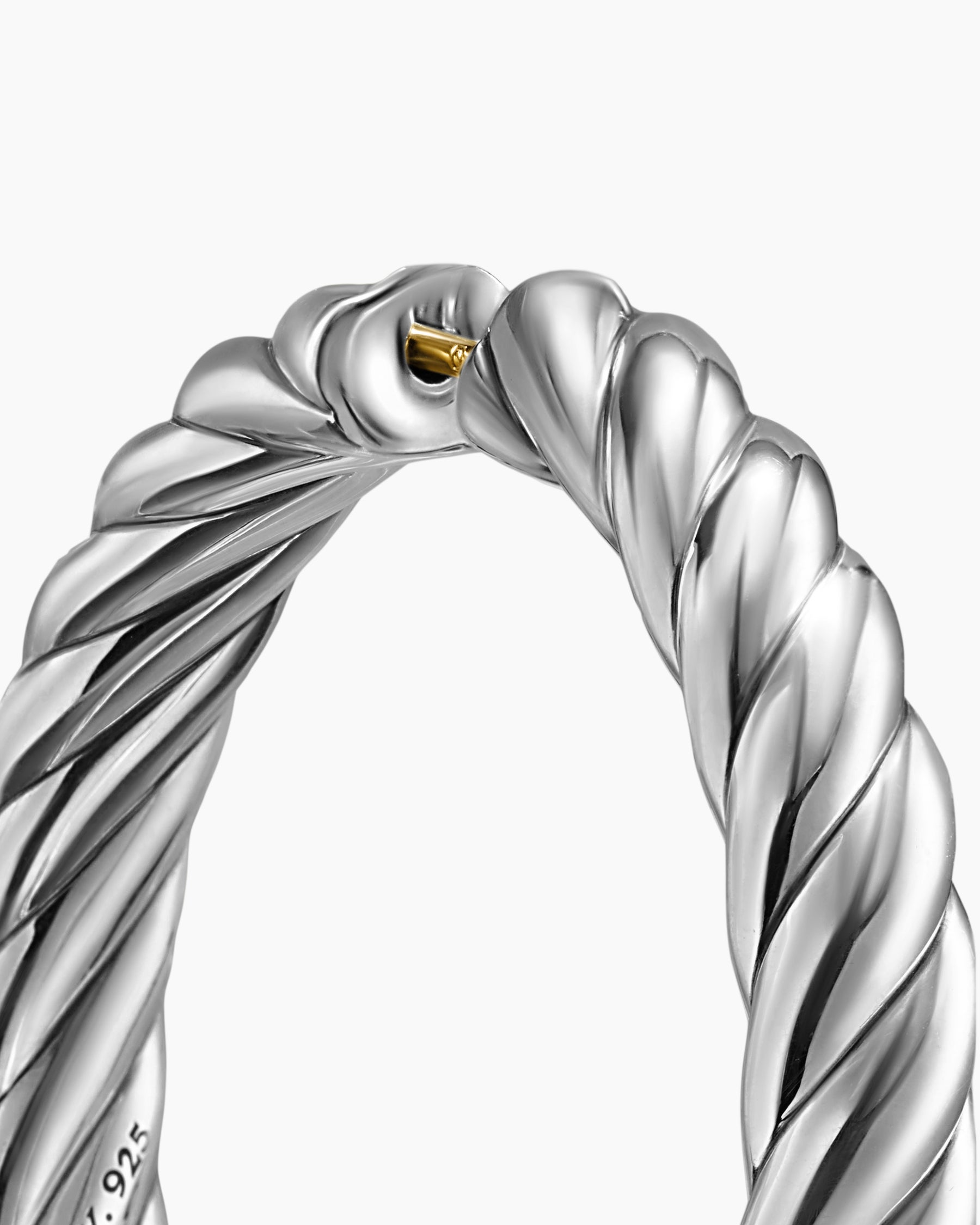 Sculpted Cable Hoop Earrings in Sterling Silver, 38mm - Image 5