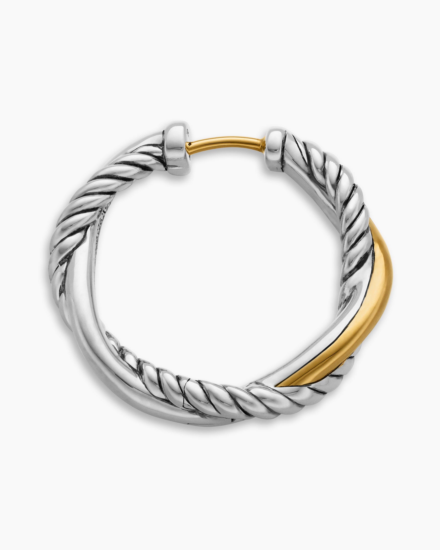 Petite Infinity Hoop Earrings in Sterling Silver with 14K Yellow Gold, 17.3mm - Image 3