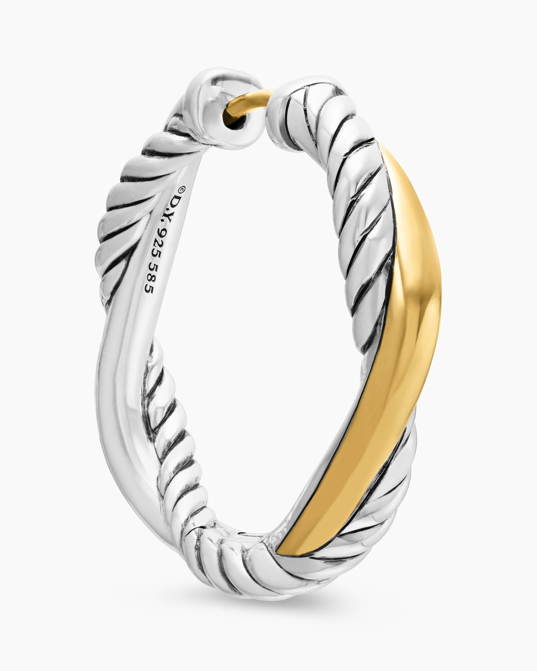 Petite Infinity Hoop Earrings in Sterling Silver with 14K Yellow Gold, 17.3mm - Image 5