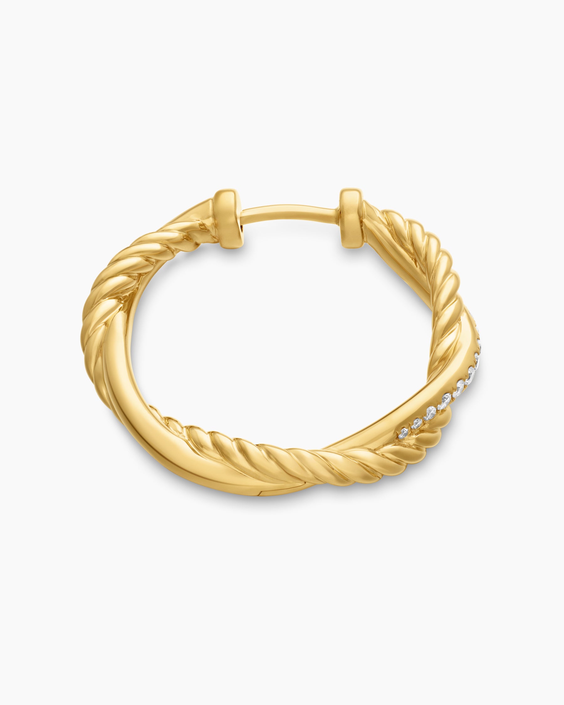 Petite Infinity Hoop Earrings in 18K Yellow Gold with Diamonds, 17.3mm - Image 3