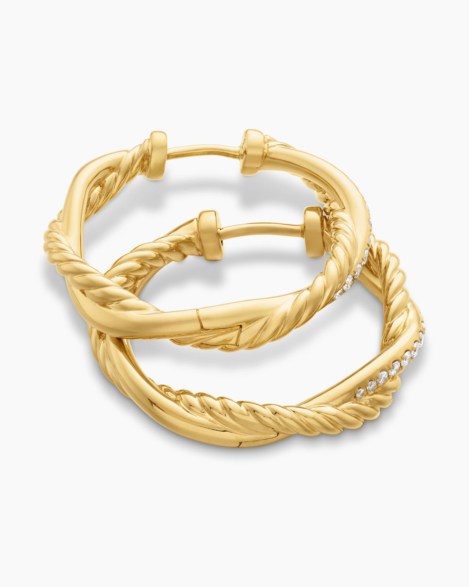 Petite Infinity Hoop Earrings in 18K Yellow Gold with Diamonds, 17.3mm - Image 4