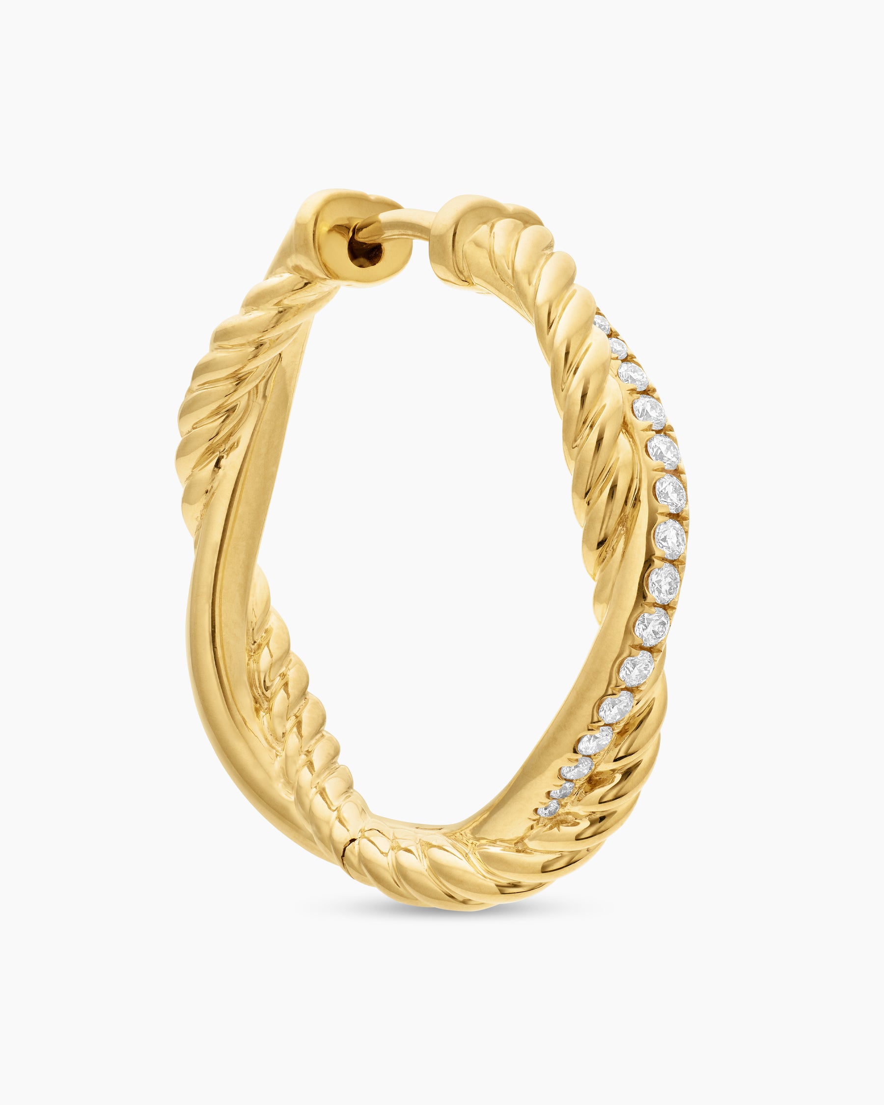Petite Infinity Hoop Earrings in 18K Yellow Gold with Diamonds, 17.3mm - Image 5