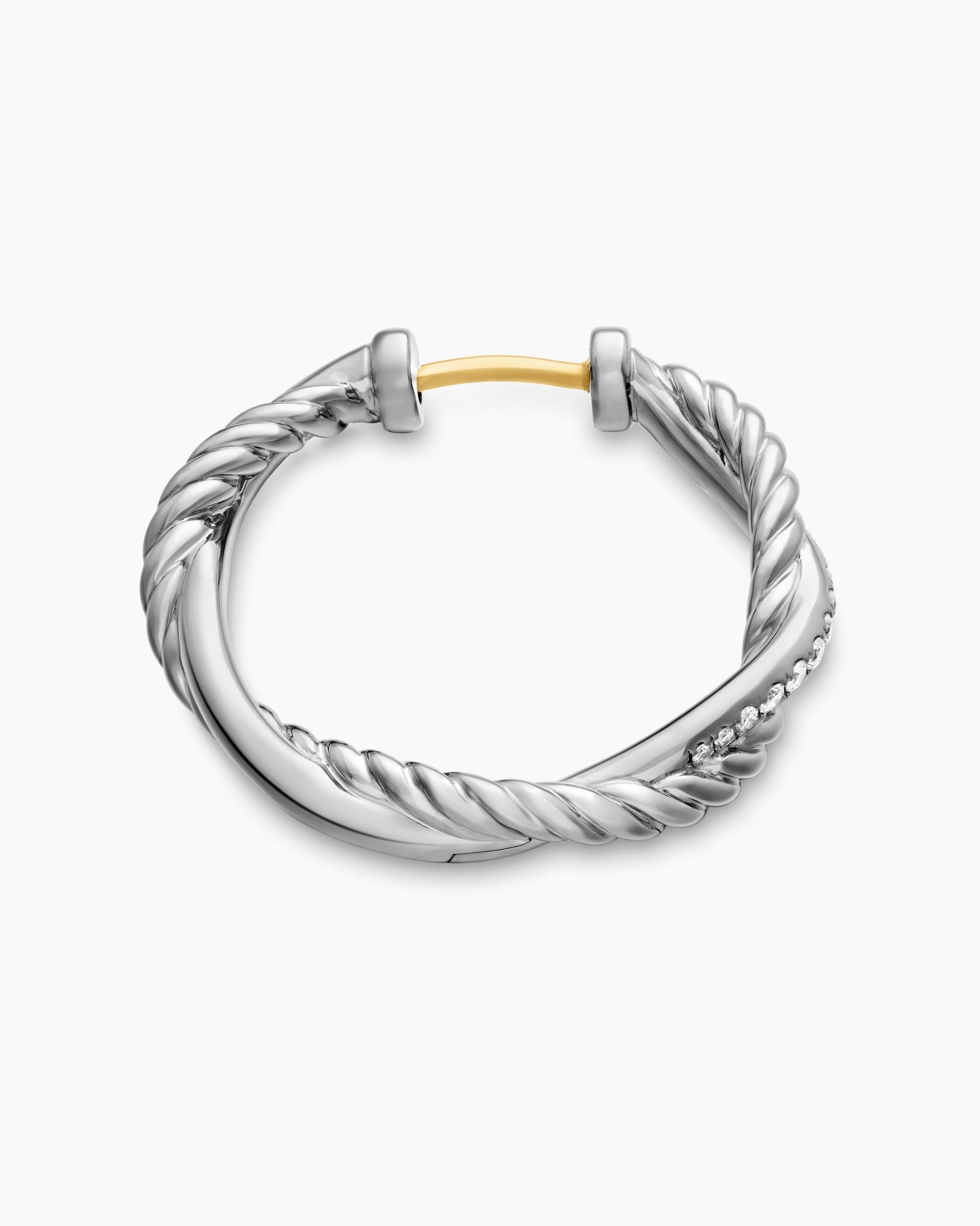 Petite Infinity Hoop Earrings in Sterling Silver with Diamonds, 17.3mm - Image 3