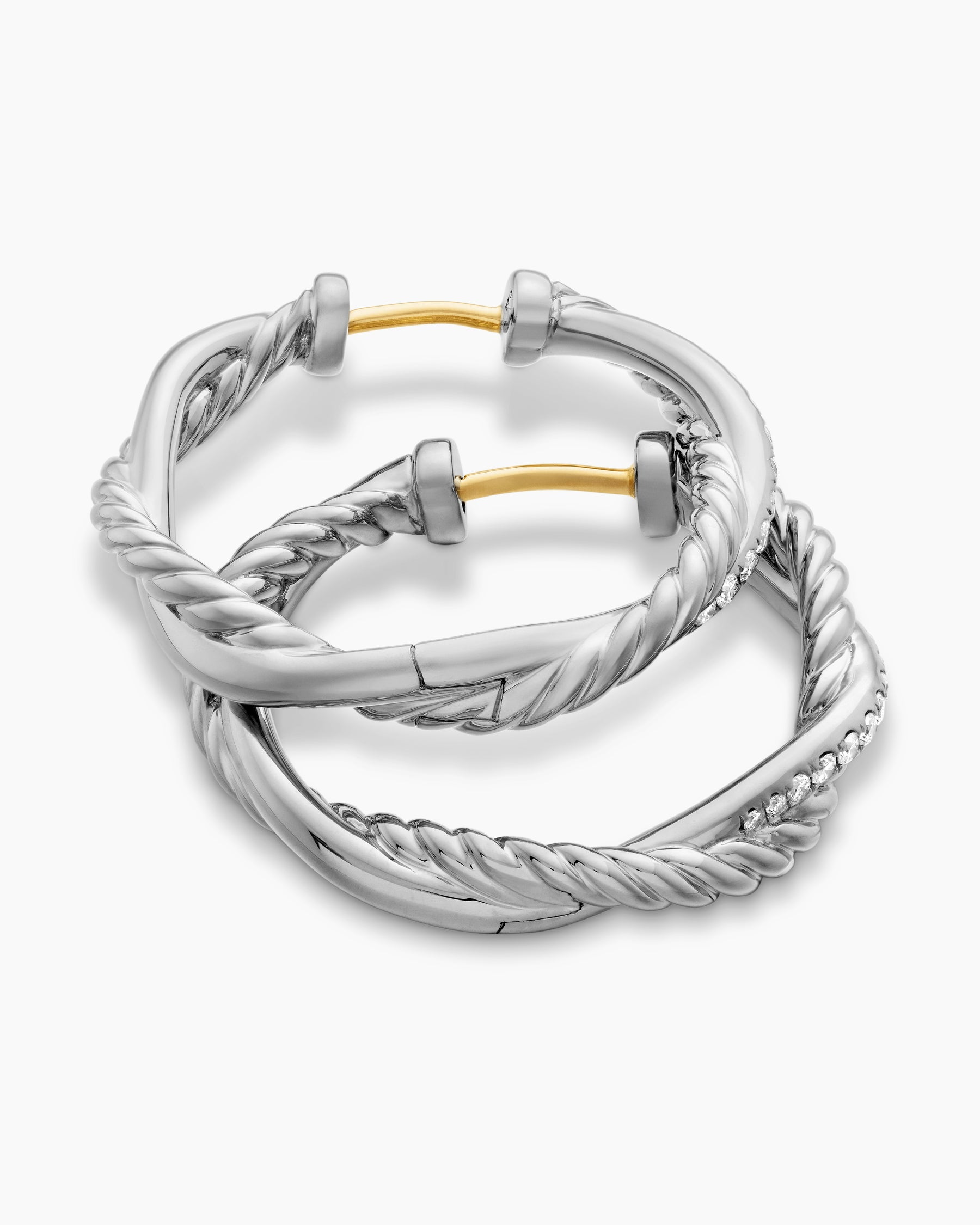 Petite Infinity Hoop Earrings in Sterling Silver with Diamonds, 17.3mm - Image 4