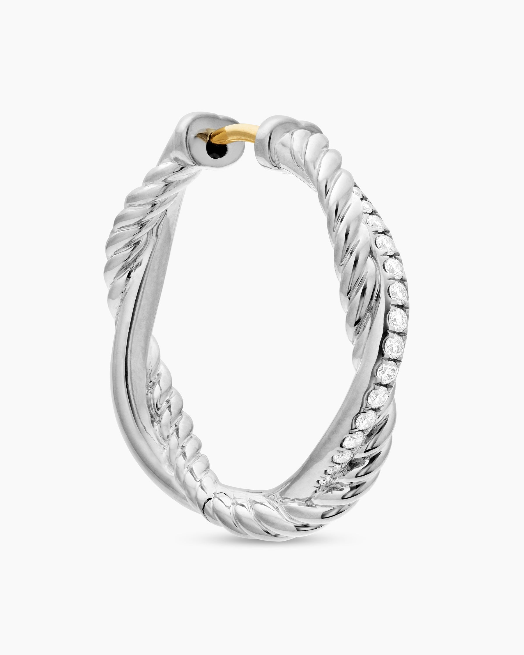 Petite Infinity Hoop Earrings in Sterling Silver with Diamonds, 17.3mm - Image 5