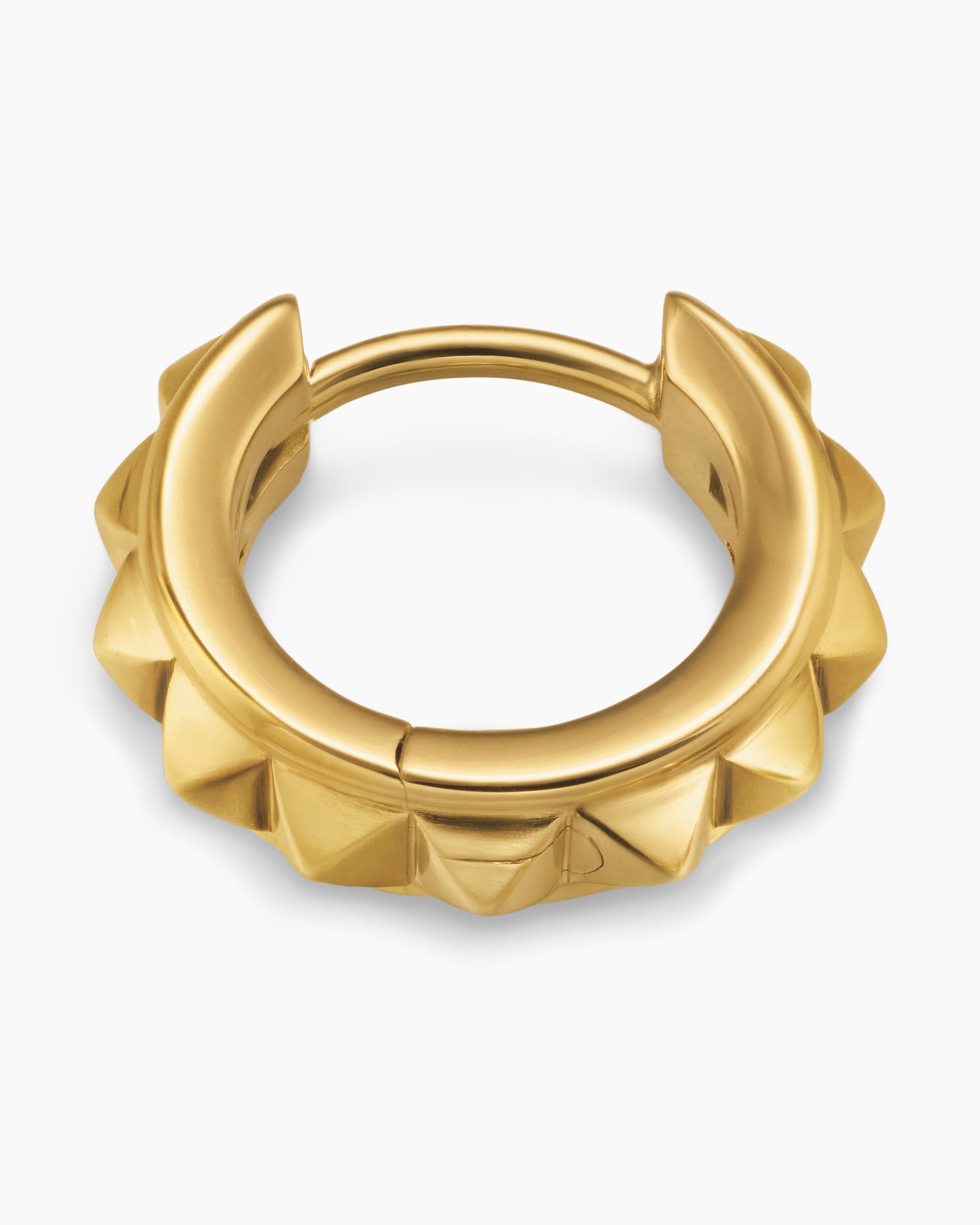 Pyramid Hoop Earrings in 18K Yellow Gold, 12.7mm - Image 3