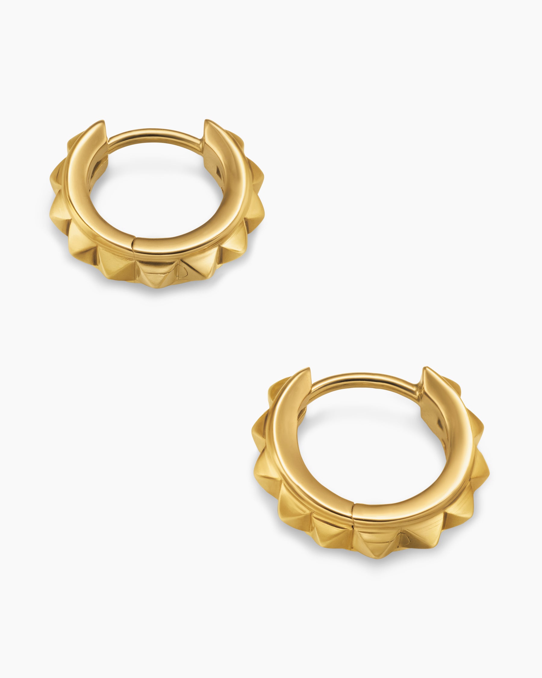 Pyramid Hoop Earrings in 18K Yellow Gold, 12.7mm - Image 4
